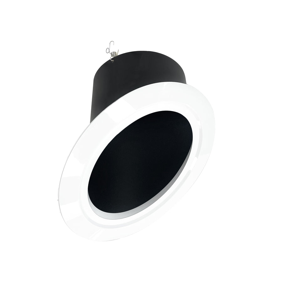 Nora NTM-616/45B 6 inch Super Sloped Reflector Trim, Black Reflector / White Flange