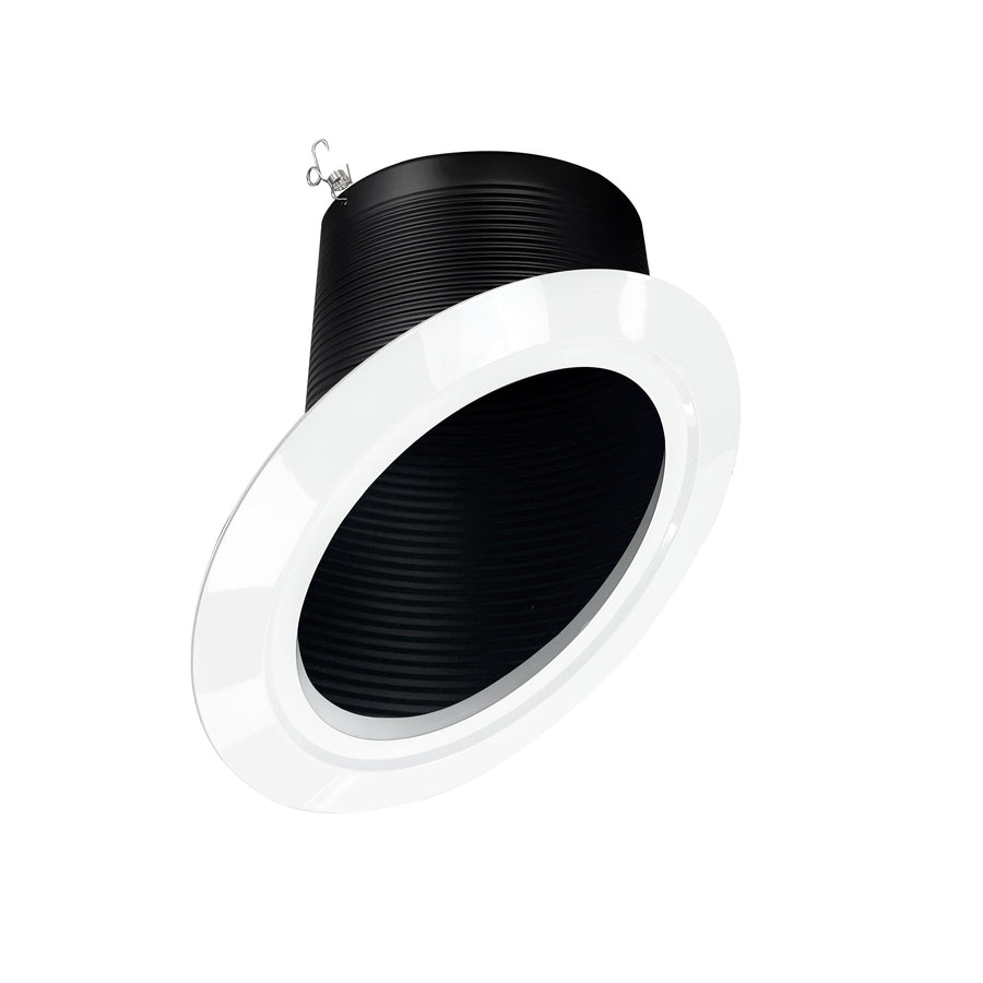 Nora NTM-617/45B 6 inch Super Sloped Baffle Trim, Black Baffle / White Flange