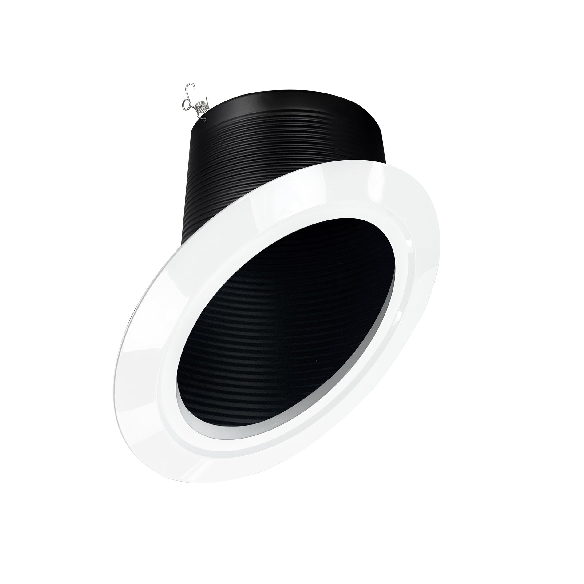 Nora NTM-617/45B 6 inch Super Sloped Baffle Trim, Black Baffle / White Flange