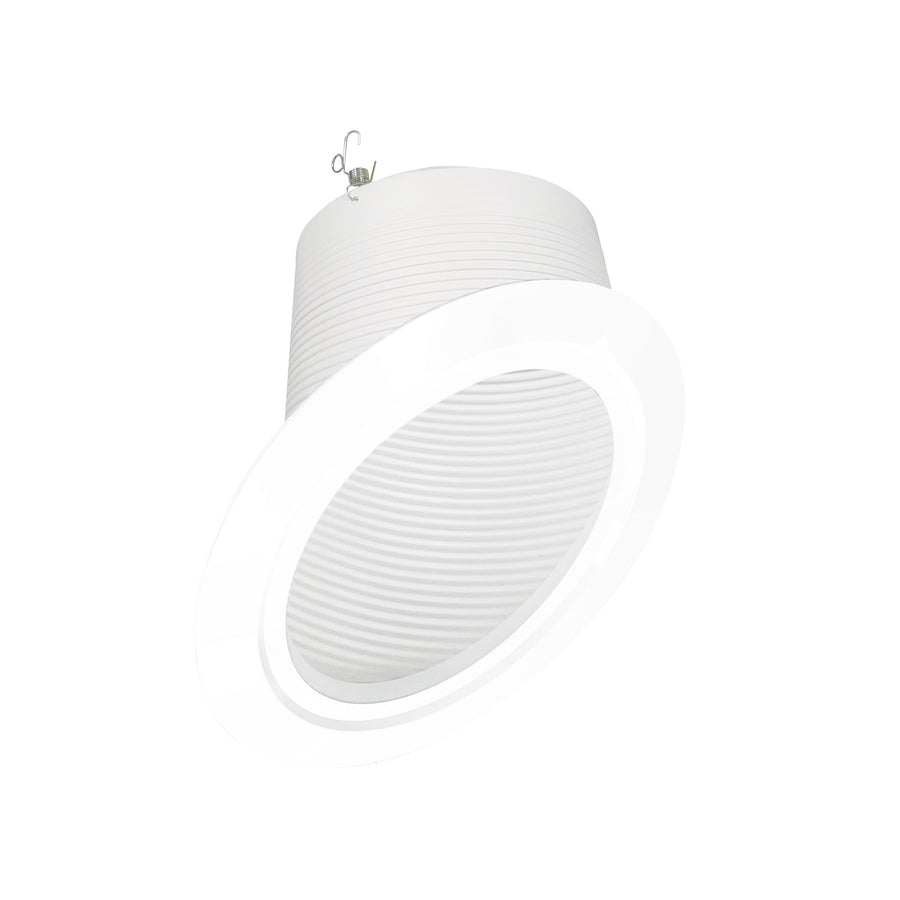 Nora NTM-617/45W 6 inch Super Sloped Baffle Trim, White Baffle / White Flange