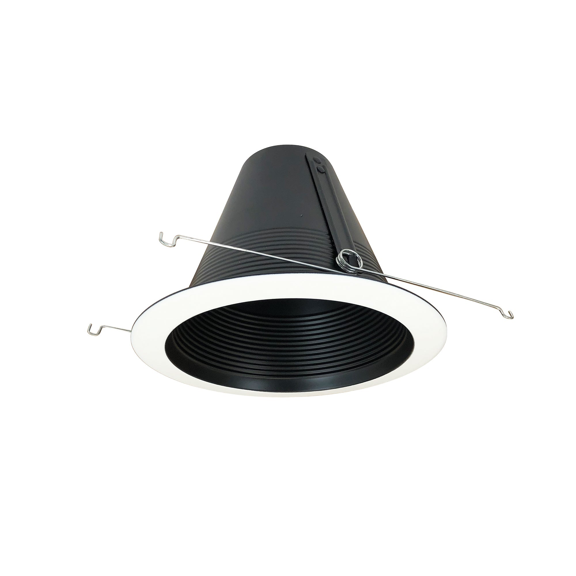 Nora Lighting NTM-713BAL - Recessed - 6 Inch Air-Tight Aluminum Baffle Cone w/ Flange, Black/White