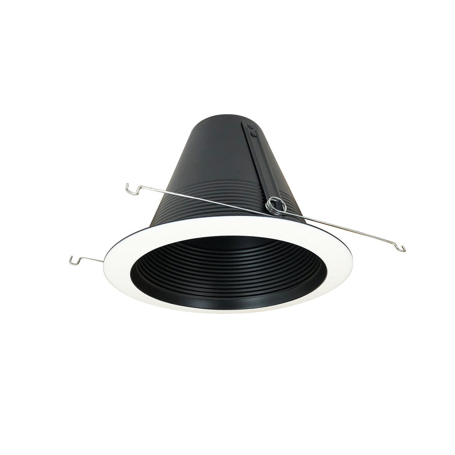 Nora NTM-713BAL 6 inch Airtight Steel Baffle Cone w/ Flange, Black/White
