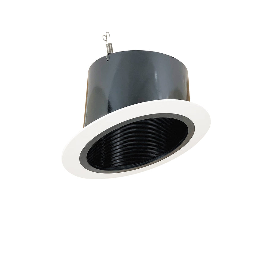 Nora NTP-614B 6 inch Sloped Phenolic Stepped Baffle Trim, Black/White
