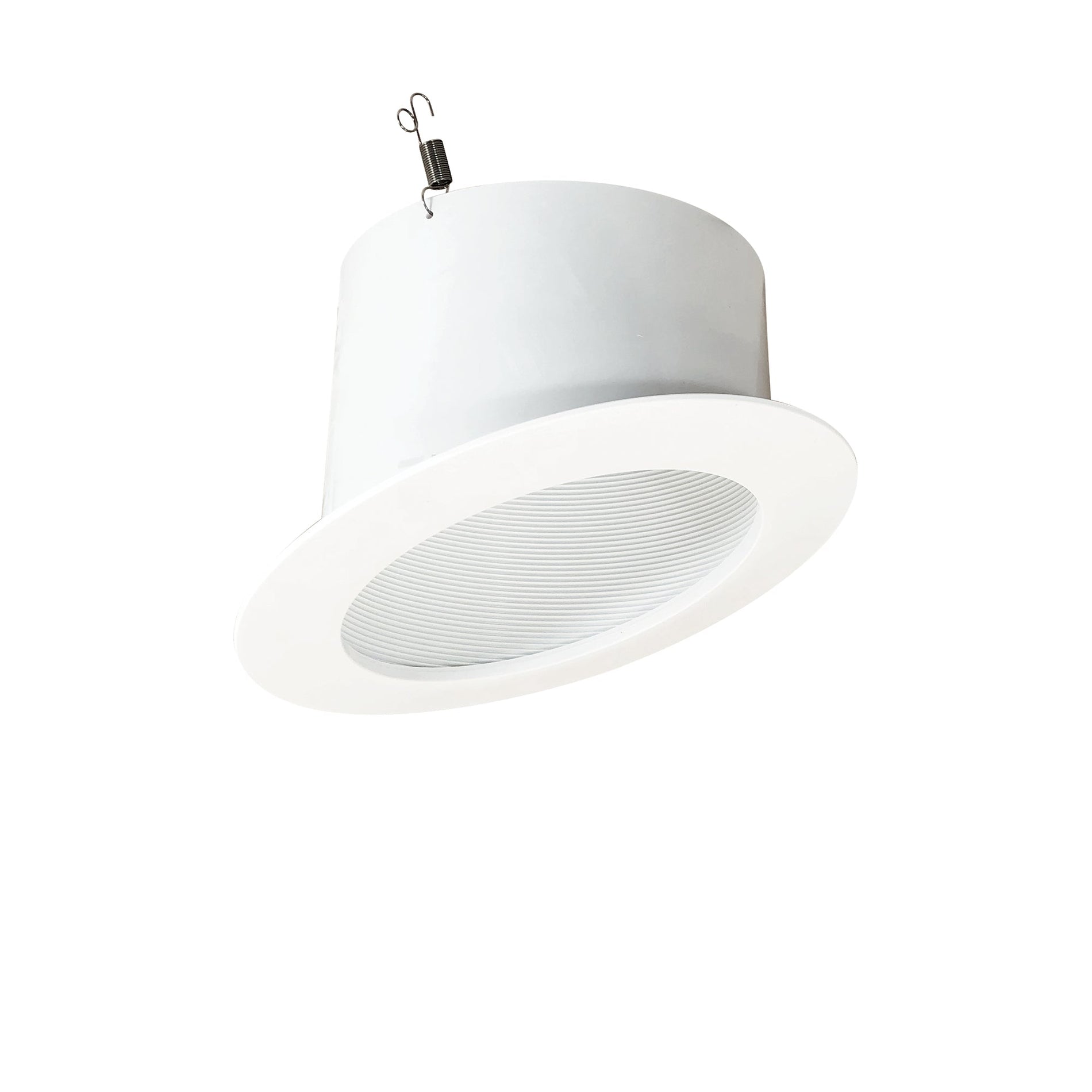 Nora NTP-614W 6 inch Sloped Phenolic Stepped Baffle Trim, White/White