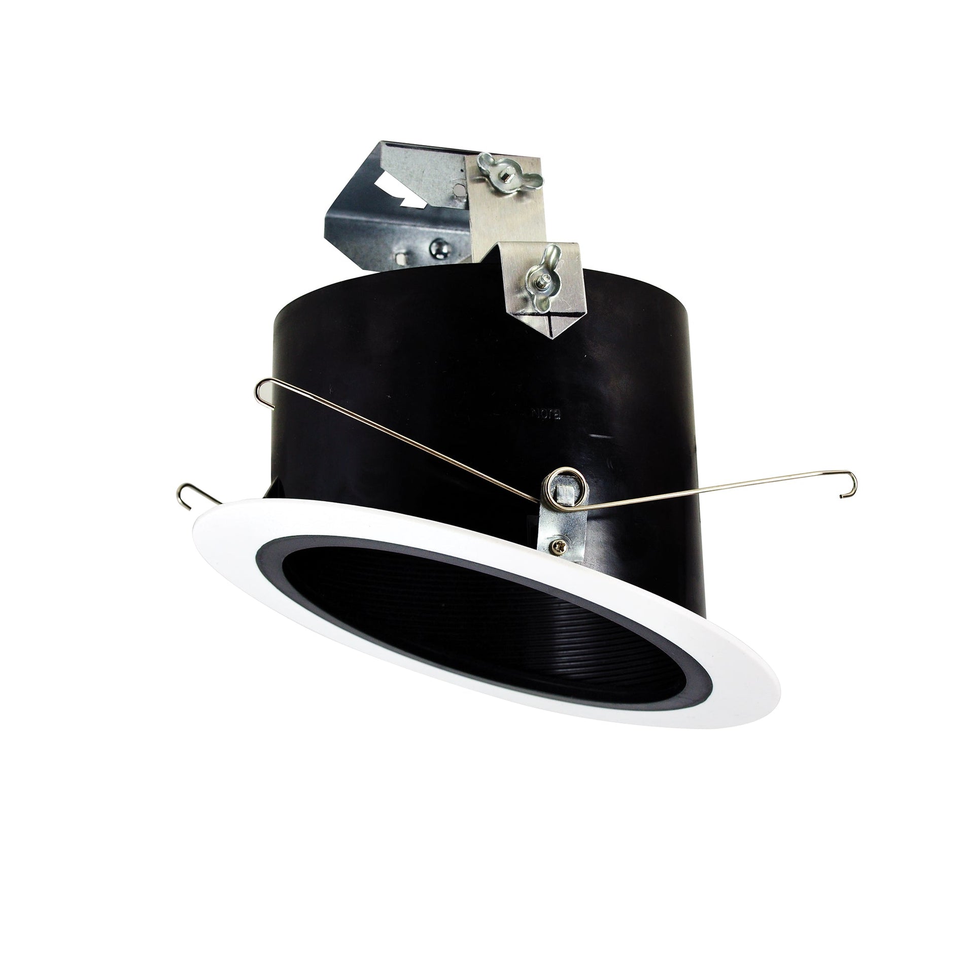 Nora NTP-614B/45 6 inch Super-Sloped 45-Deg. Phenolic Stepped Baffle Trim for 926 Housings Only, Black/White