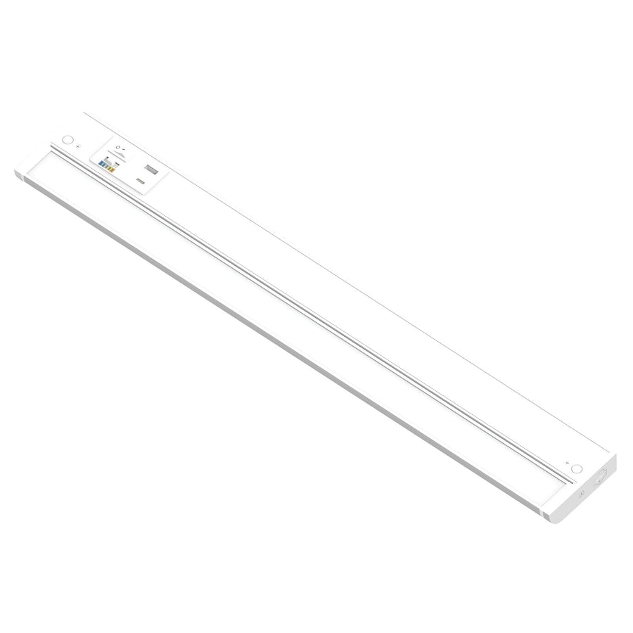 Nora NUDA-24TWMPW/USB 24 inch 120V Adjustable LEDUR Under Cabinet with Selectable CCT & USB Ports, Matte Powder White Finish