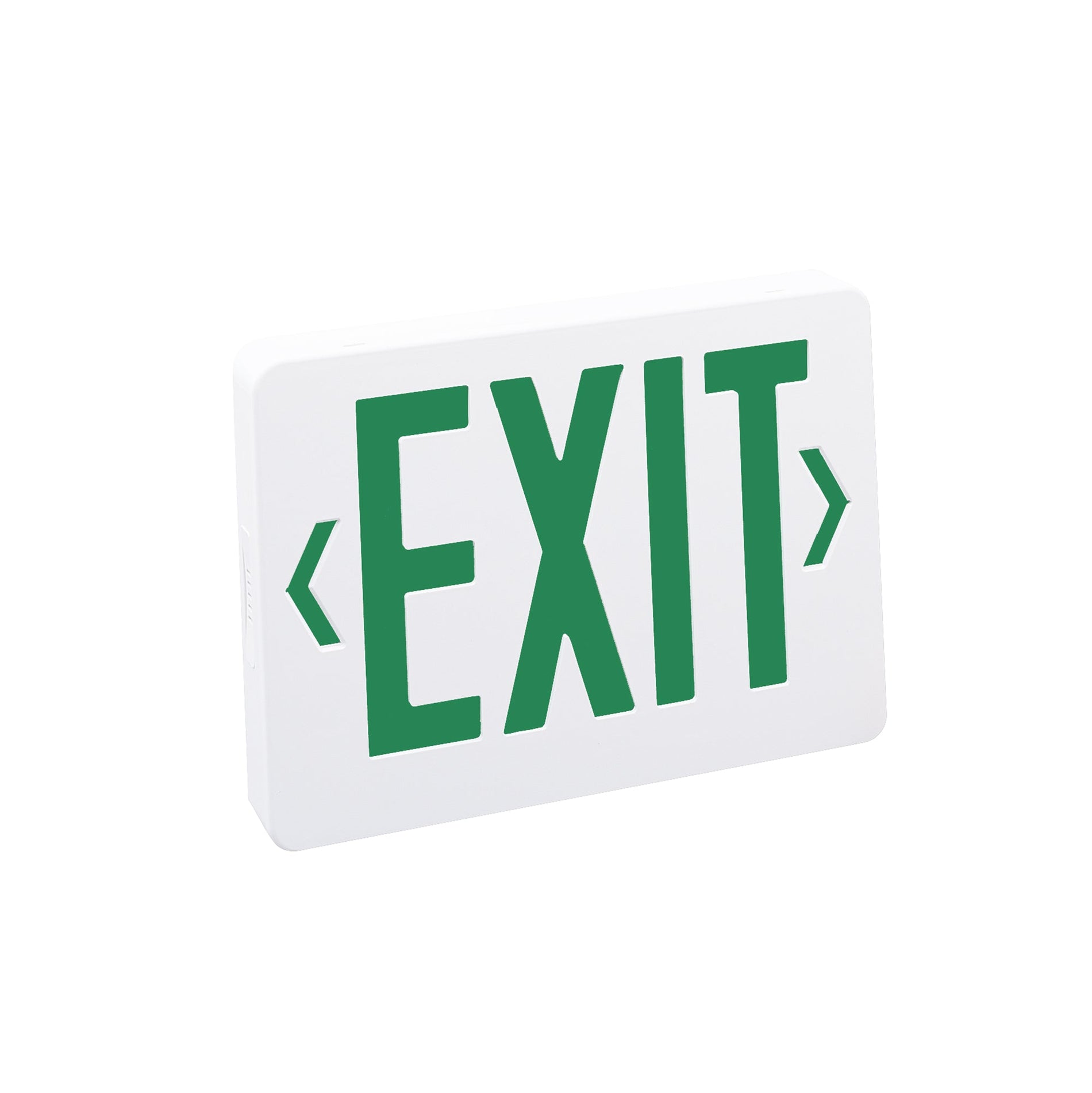 Nora NX-503-LED/G Thermoplastic LED Exit Sign, Battery Backup, Green Letters / White Housing, AC