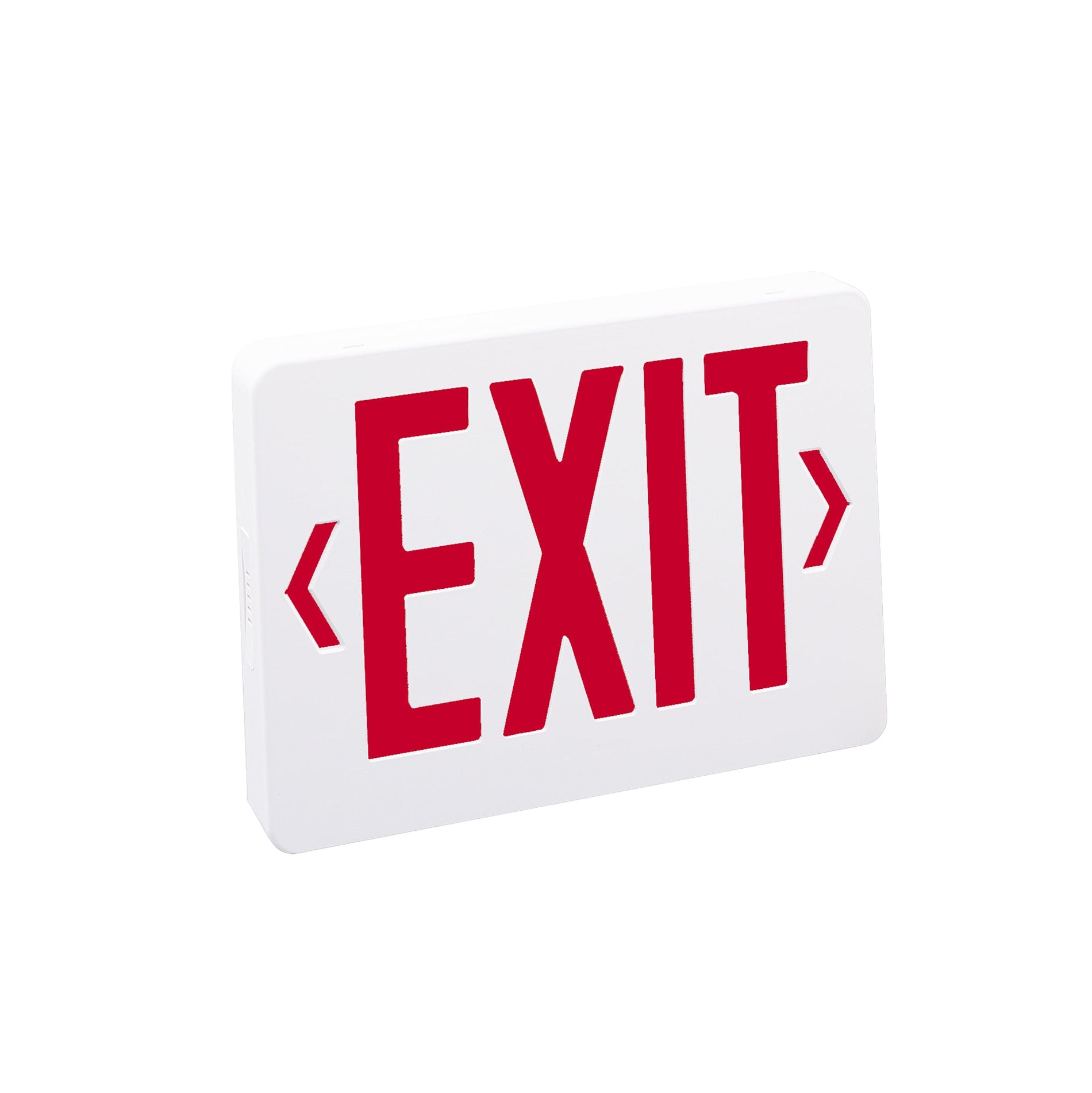 Nora NX-503-LED/R Thermoplastic LED Exit Sign, Battery Backup, Red Letters / White Housing, AC