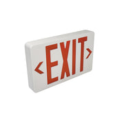Nora NX-603D-LED Dual Color LED Exit Sign with Battery Backup, Selectable Red or Green Letters, White Housing