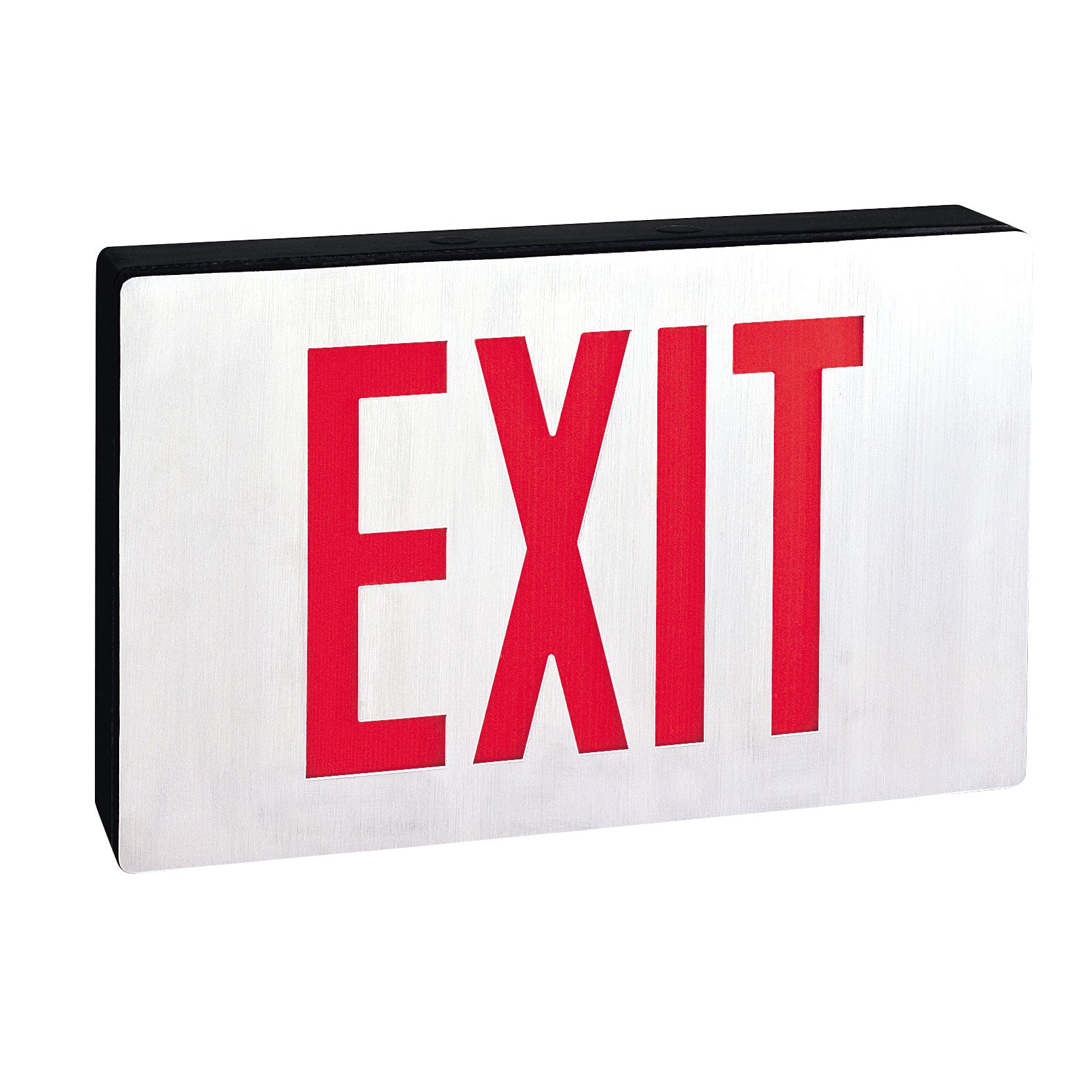 Nora NX-616-LED/R Die-Cast LED Self-Diagnostic Exit Sign w/ Battery Backup, Single-Faced Aluminumminum w/ Red Letters in Black Housing