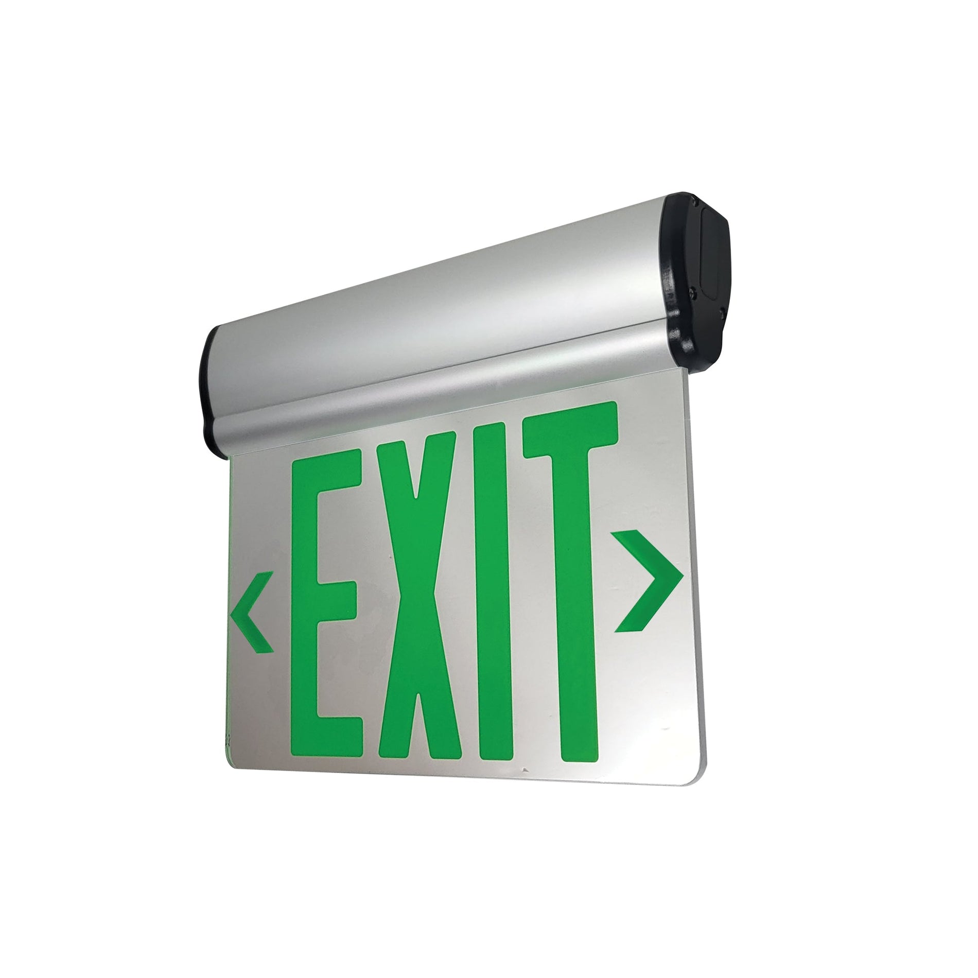 Nora NX-812-LEDGMA Adjustable LED Exit Sign, 1 Face, Battery Backup Green/Mirrored Acrylic AluminumM