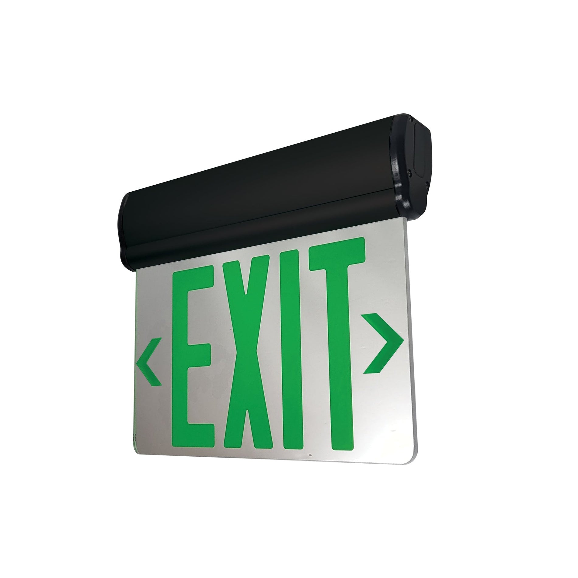 Nora NX-811-LEDGMB LED Exit Sign Adjustable 2 Circuit 1F Green/Mirrored Acrylic Black