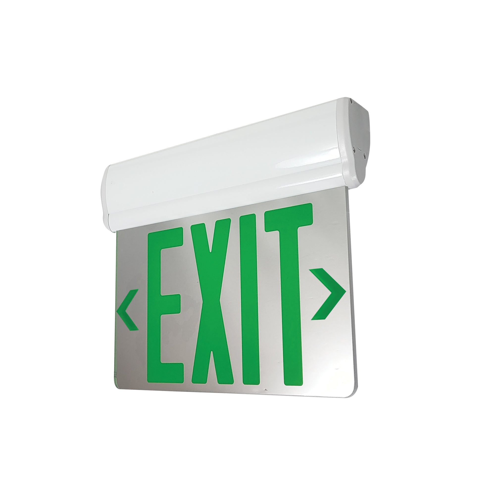 Nora NX-811-LEDGMW LED Exit Sign Adjustable 2 Circuit 1F Green/Mirrored Acrylic White