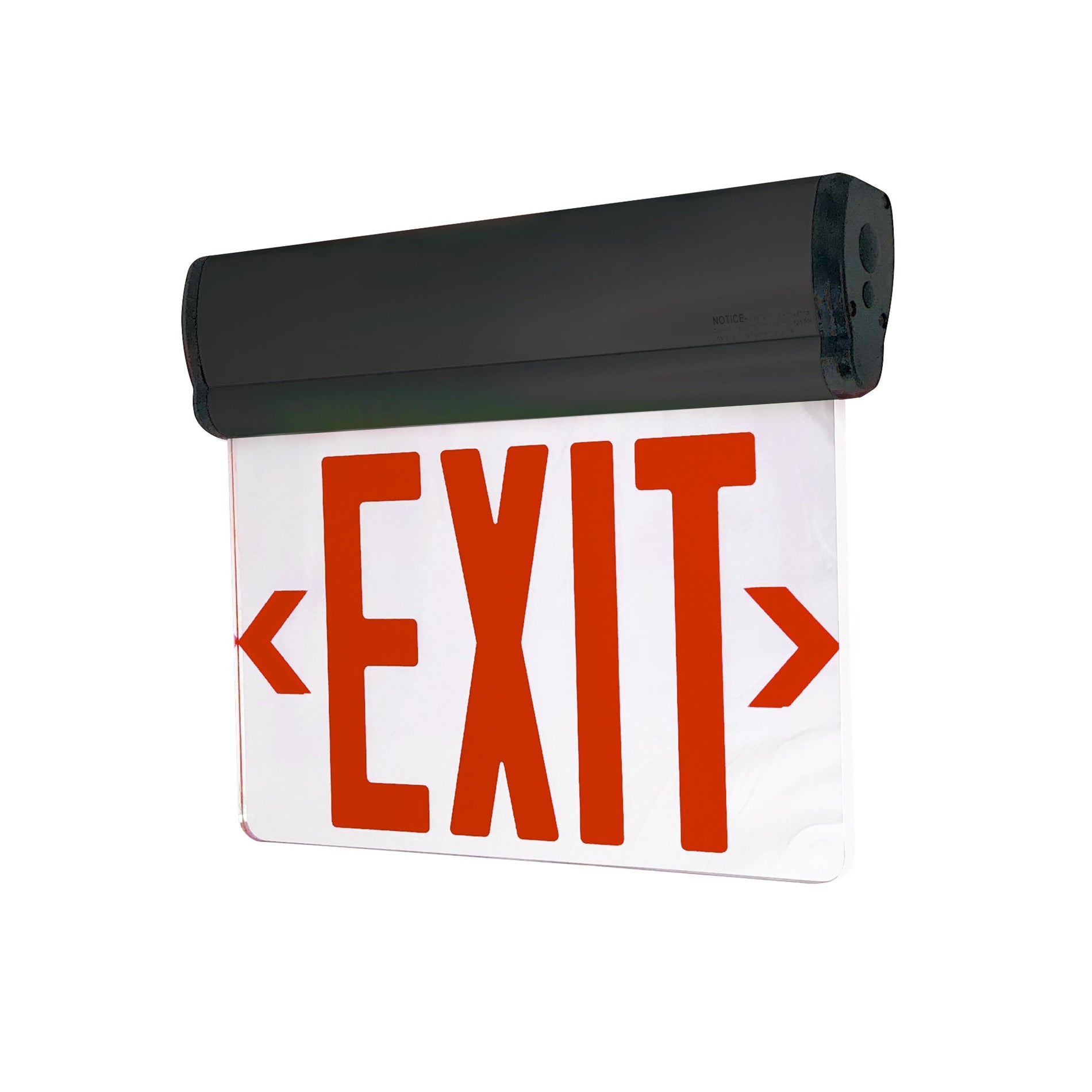 Nora NX-812-LEDRMB Adjustable LED Exit Sign, 1 Face, Battery Backup Red/Mirrored Acrylic Black
