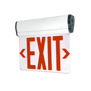 Nora NX-812-LEDR2MW Surface Adjustable LED Edge-Lit Exit Sign, 2 Face, Battery Backup Red/Mirrored Acrylic White