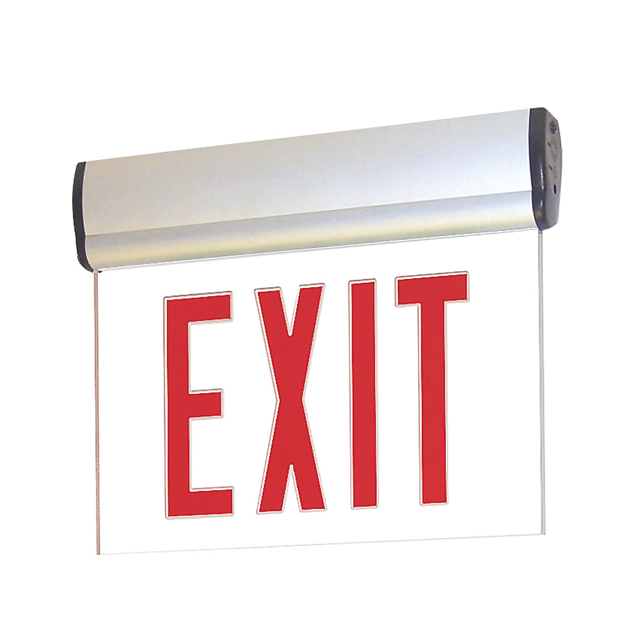 Nora NX-812-LEDRCA Adjustable LED Exit Sign, 1 Face, Battery Backup Red/Clear AluminumM