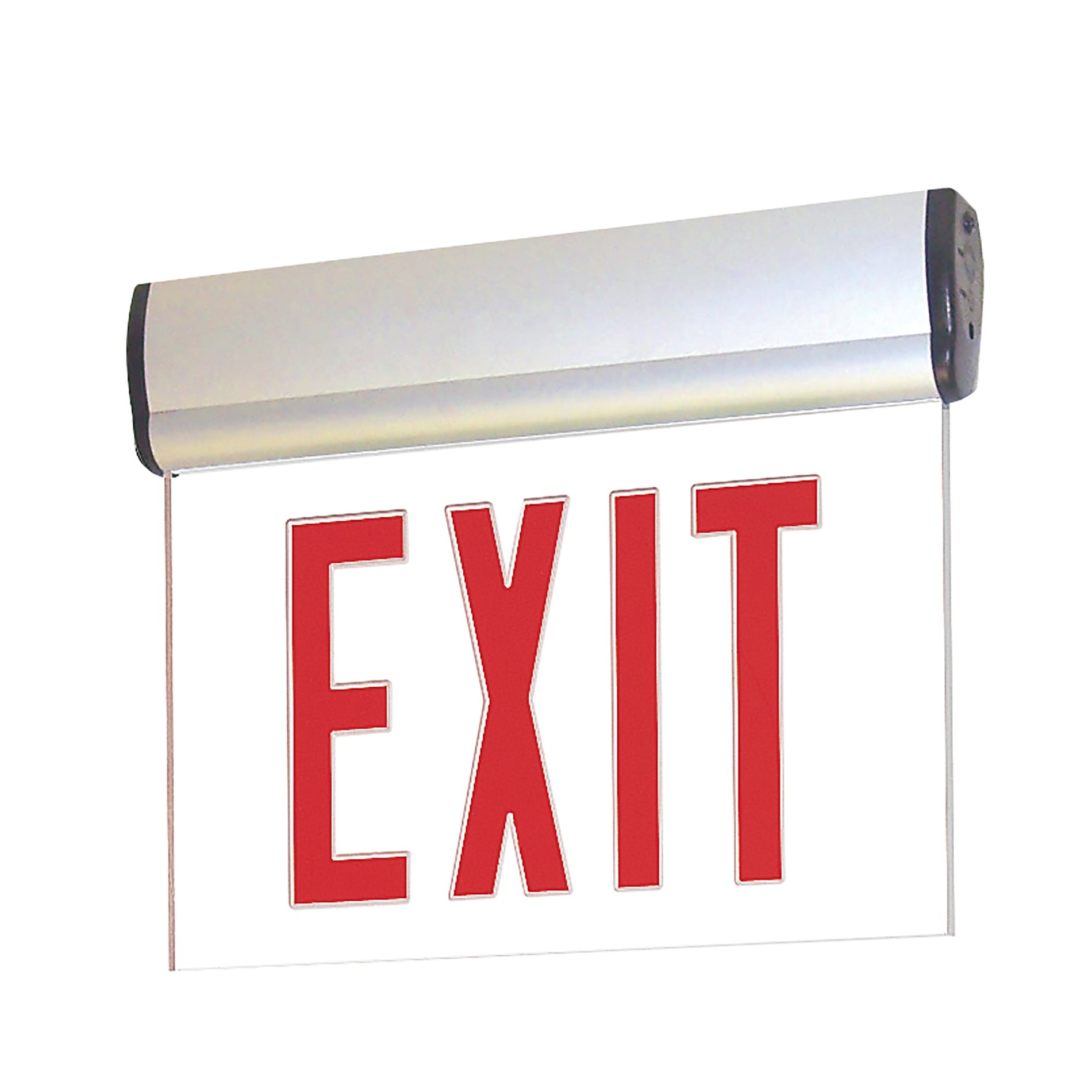Nora NX-812-LEDRCA Adjustable LED Exit Sign, 1 Face, Battery Backup Red/Clear AluminumM