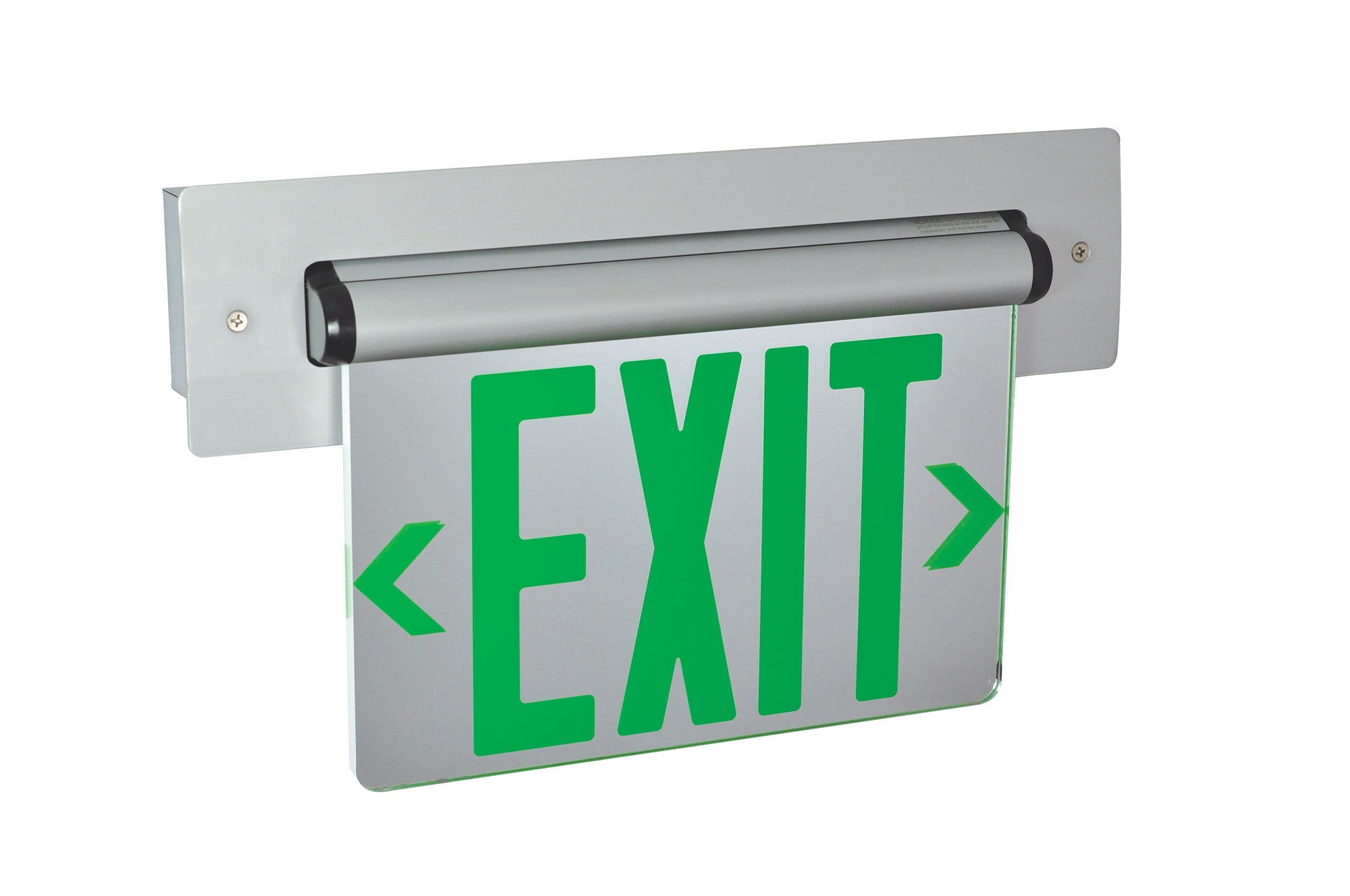 Nora NX-813-LEDGMA LED Exit Sign Recessed Adjustable AC 1F Green/Mirrored Acrylic WHI
