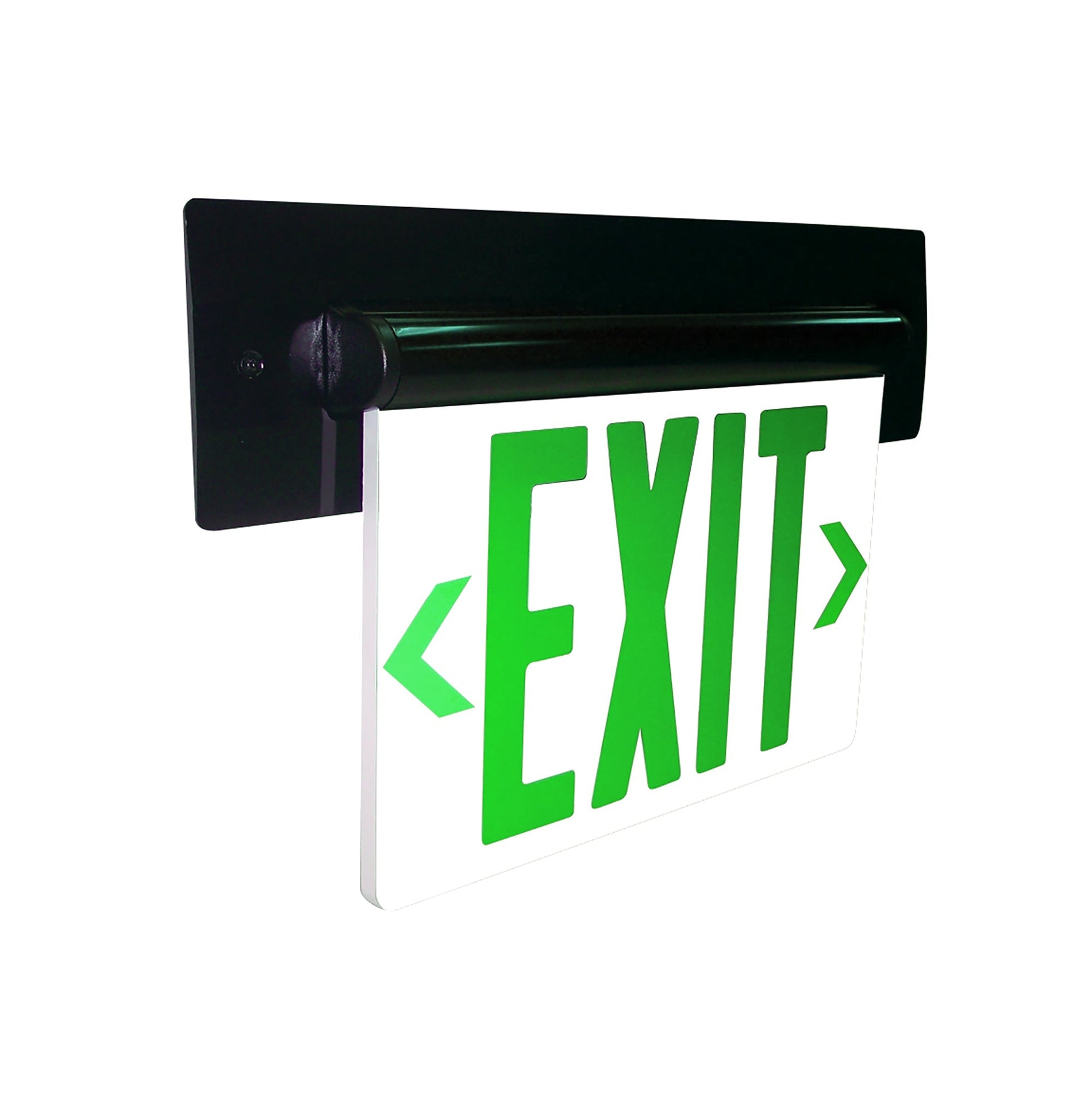 Nora NX-815-LEDGMW LED Exit Sign Adjustable Emergency Battery Backup 1F Green/Mirrored Acrylic WH