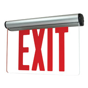 Nora NX-822-LEDR1CA 8 inch Letter LED Edge-Lit Exit Sign 1F EDGE Clear/Aluminum