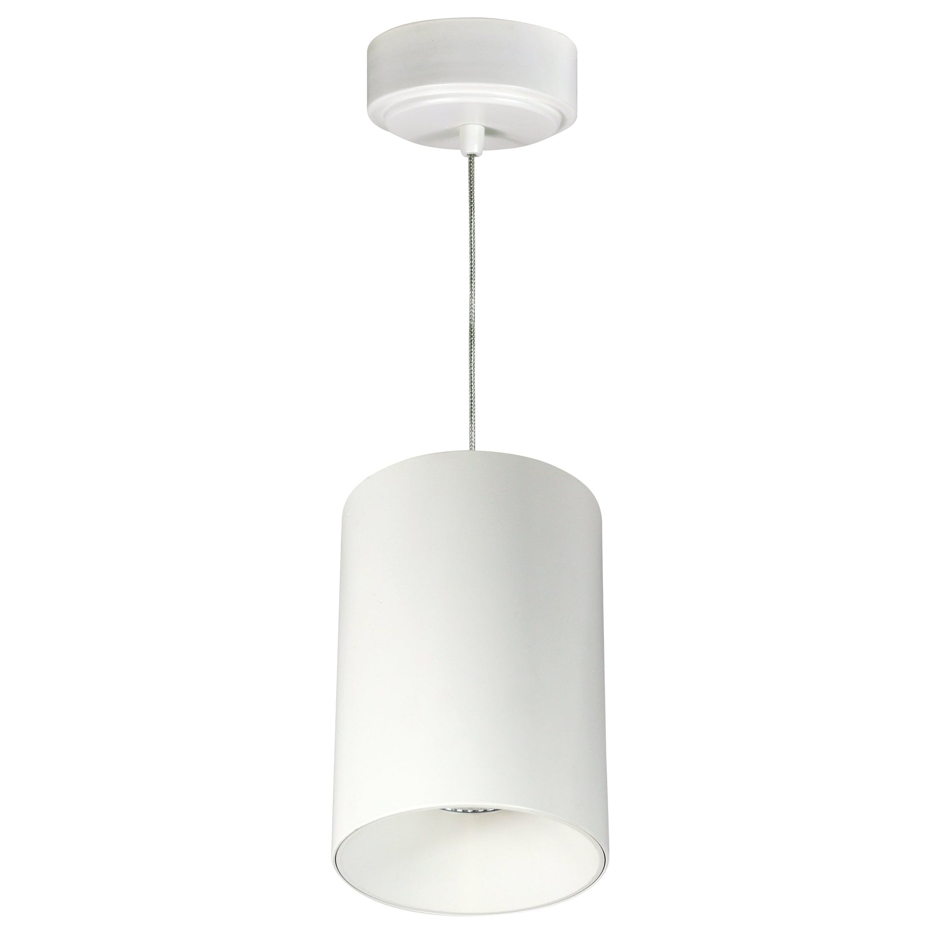 Nora NYLM-5C40XWWLE4 5 inch iLENE Cable Mount Mini Cylinder, 2000lm, 40W, 4000K, White, 120V Triac/ELV/0-10V & 277V 0-10V Dimming