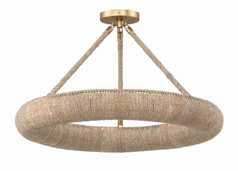 Crystorama Oakley-7536-SG_CEILING Semi Flush Mount Fixture, Soft Gold