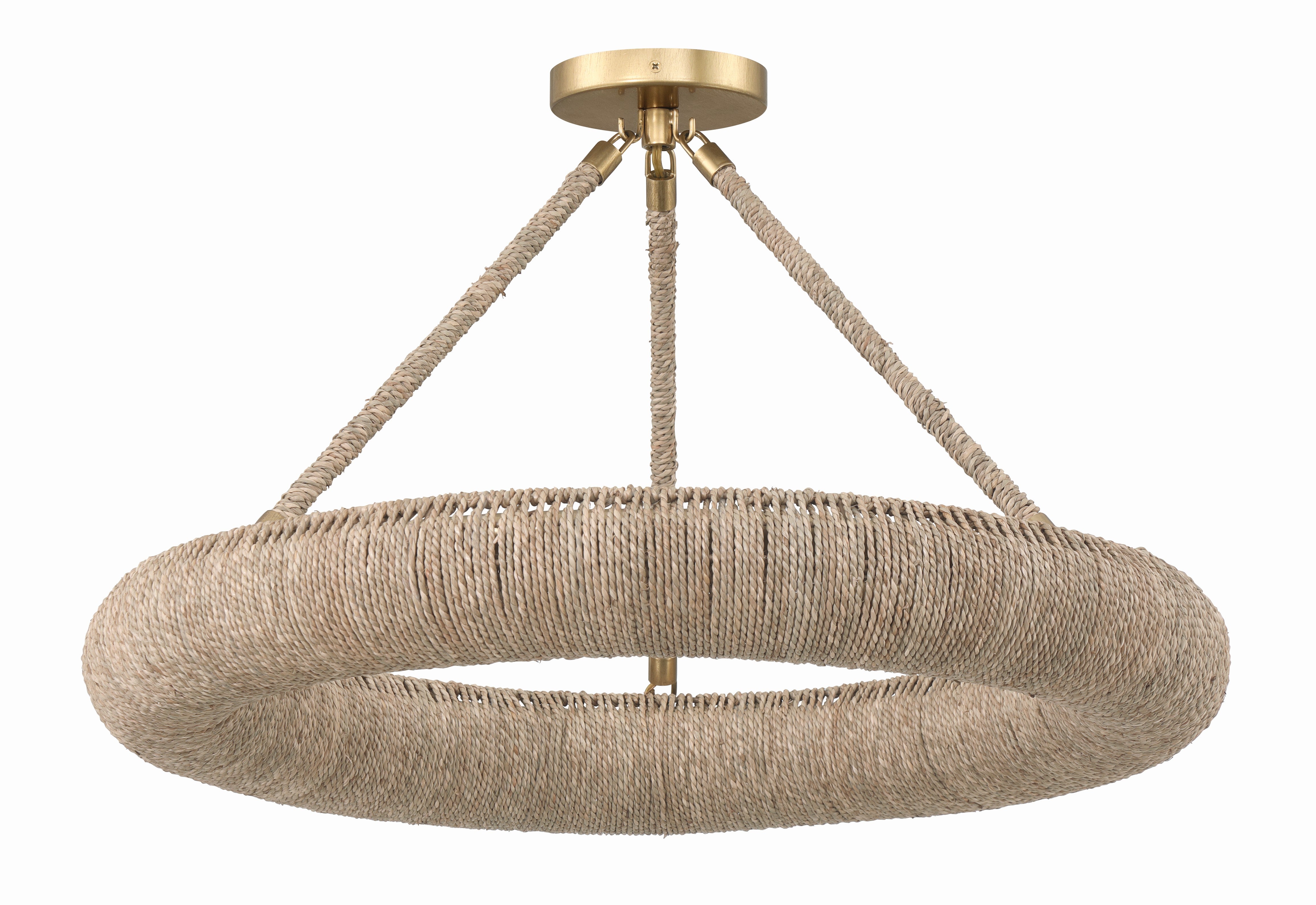 Crystorama Oakley OAK-7536-SG_CEILING – 24 Inch – Semi Flush Mount Light – Soft Gold – Dry Rated