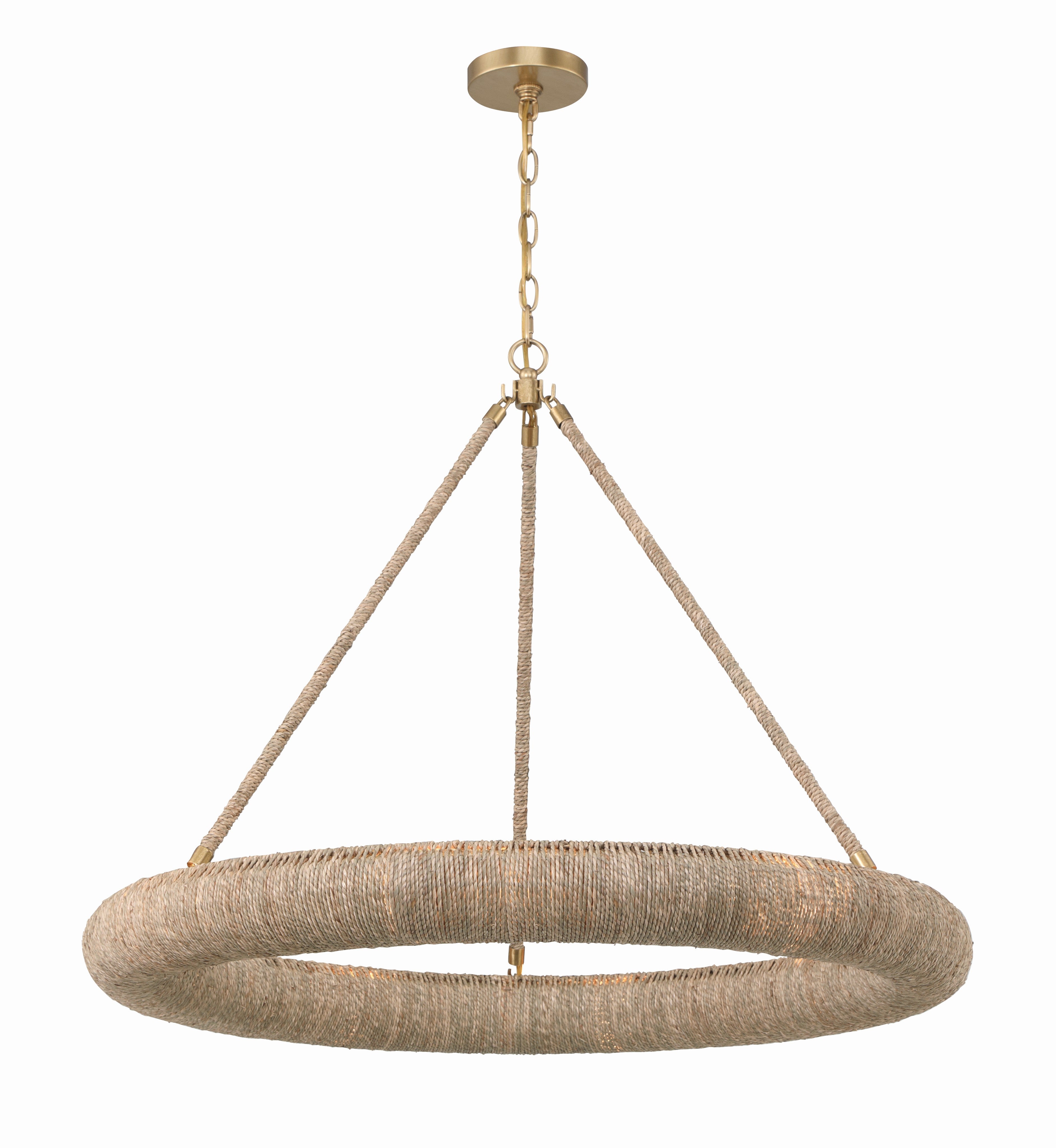 Crystorama Oakley OAK-7538-SG – 32 Inch – Chandelier – Soft Gold – Dry Rated