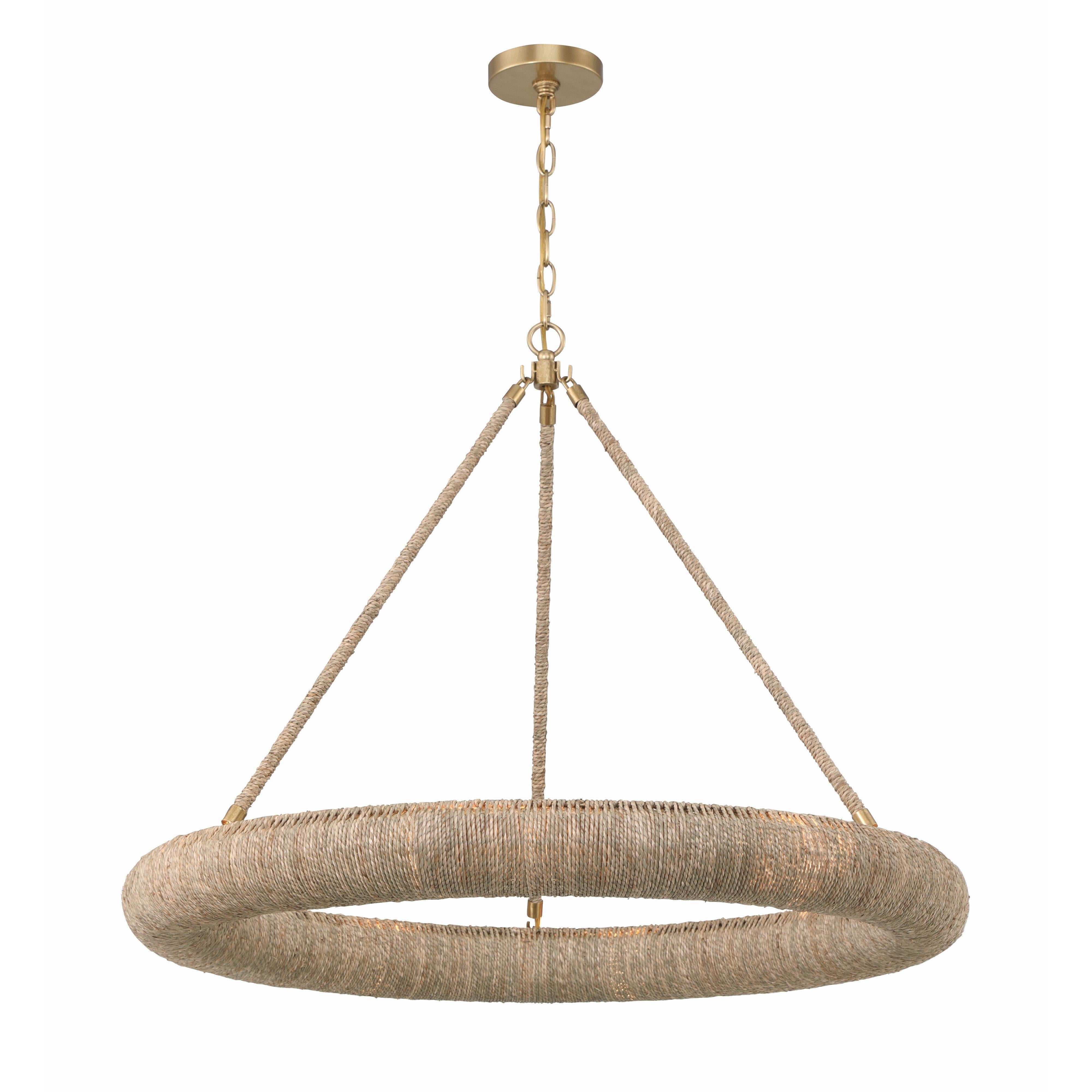 Crystorama Oakley OAK-7538-SG – 32 Inch – Chandelier – Soft Gold – Dry Rated