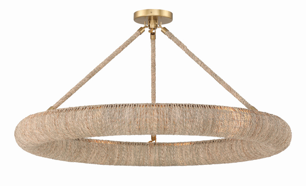 Crystorama Lighting OAK-7538-SG_CEILING Oakley Integrated LED Semi Flush Mount, UL Damp Rated, Soft Gold