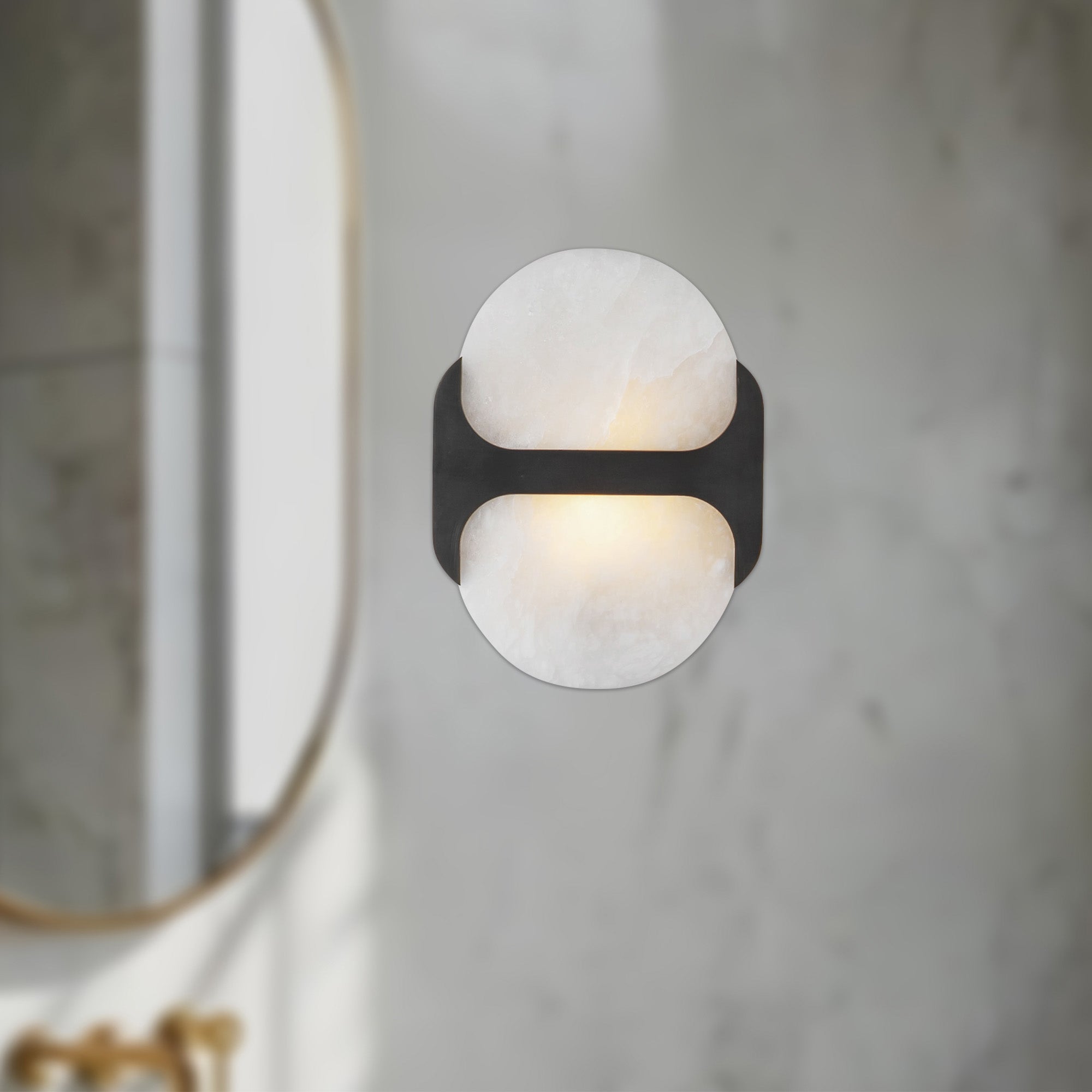 Odin 9-in Urban Bronze/Alabaster Socket Wall Vanity