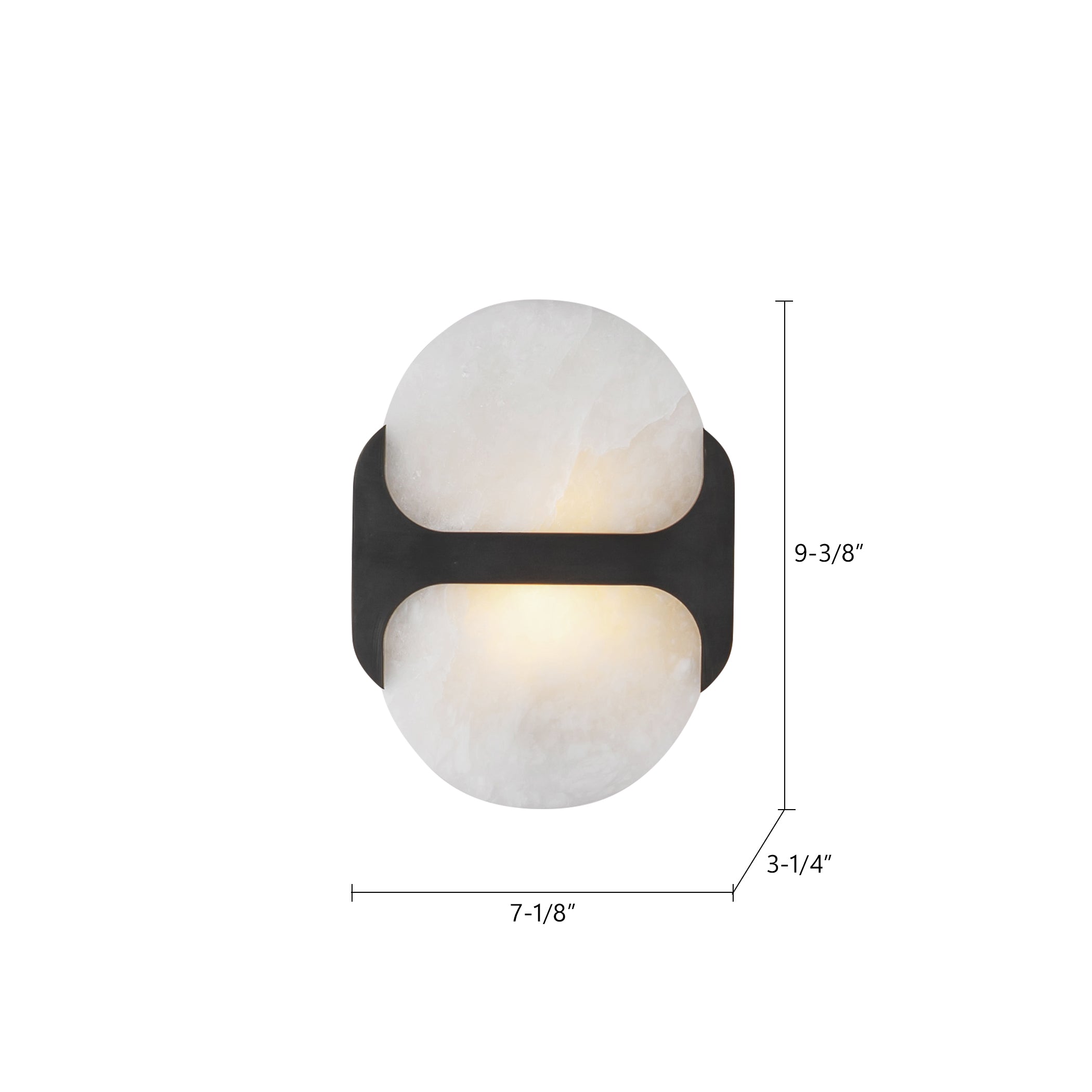 Odin 9-in Vintage Brass/Alabaster Socket Wall Vanity