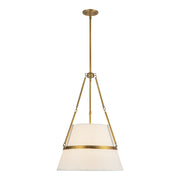 Oliver 18-in Aged Gold/White Linen 1 Light Pendant