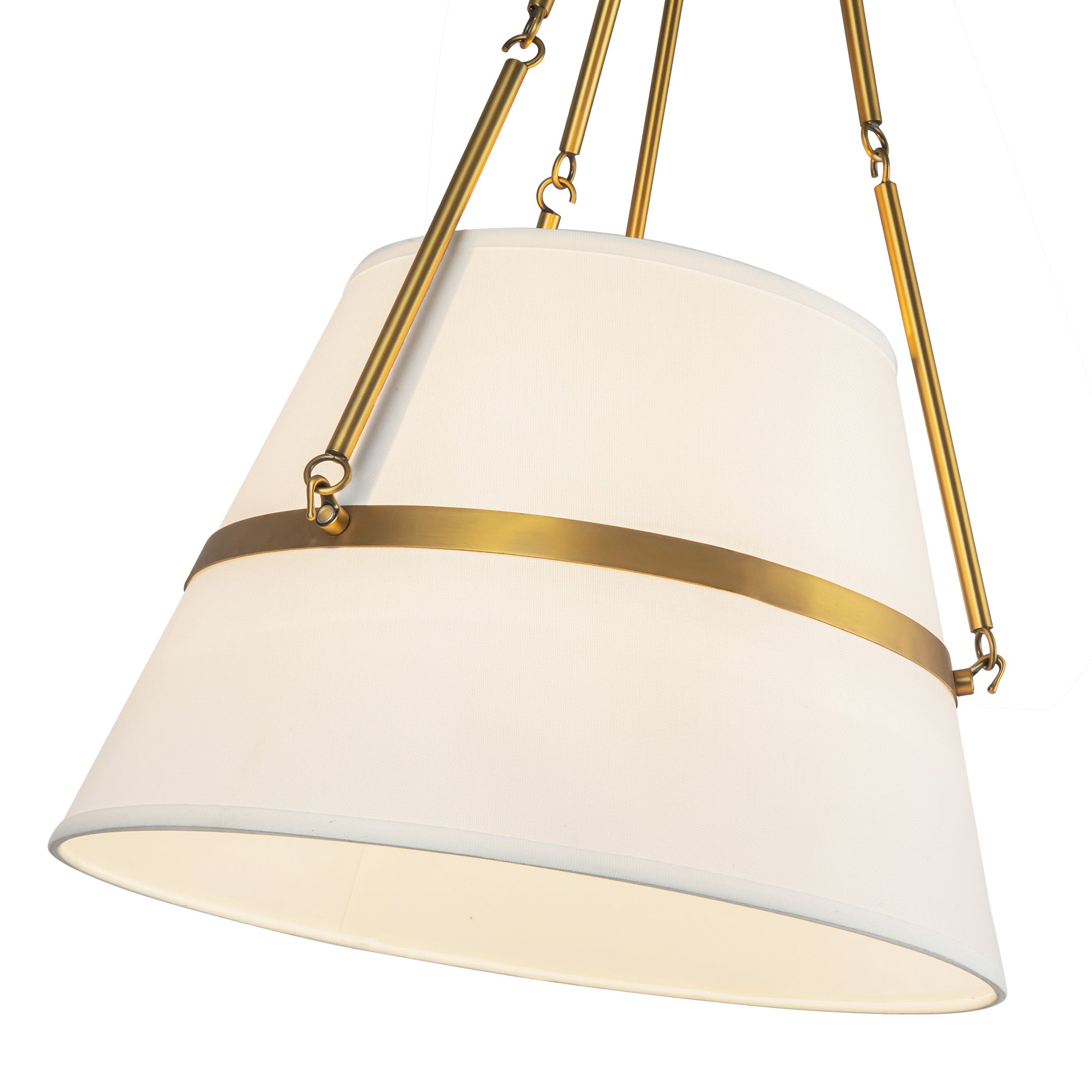 Oliver 18-in Aged Gold/White Linen 1 Light Pendant