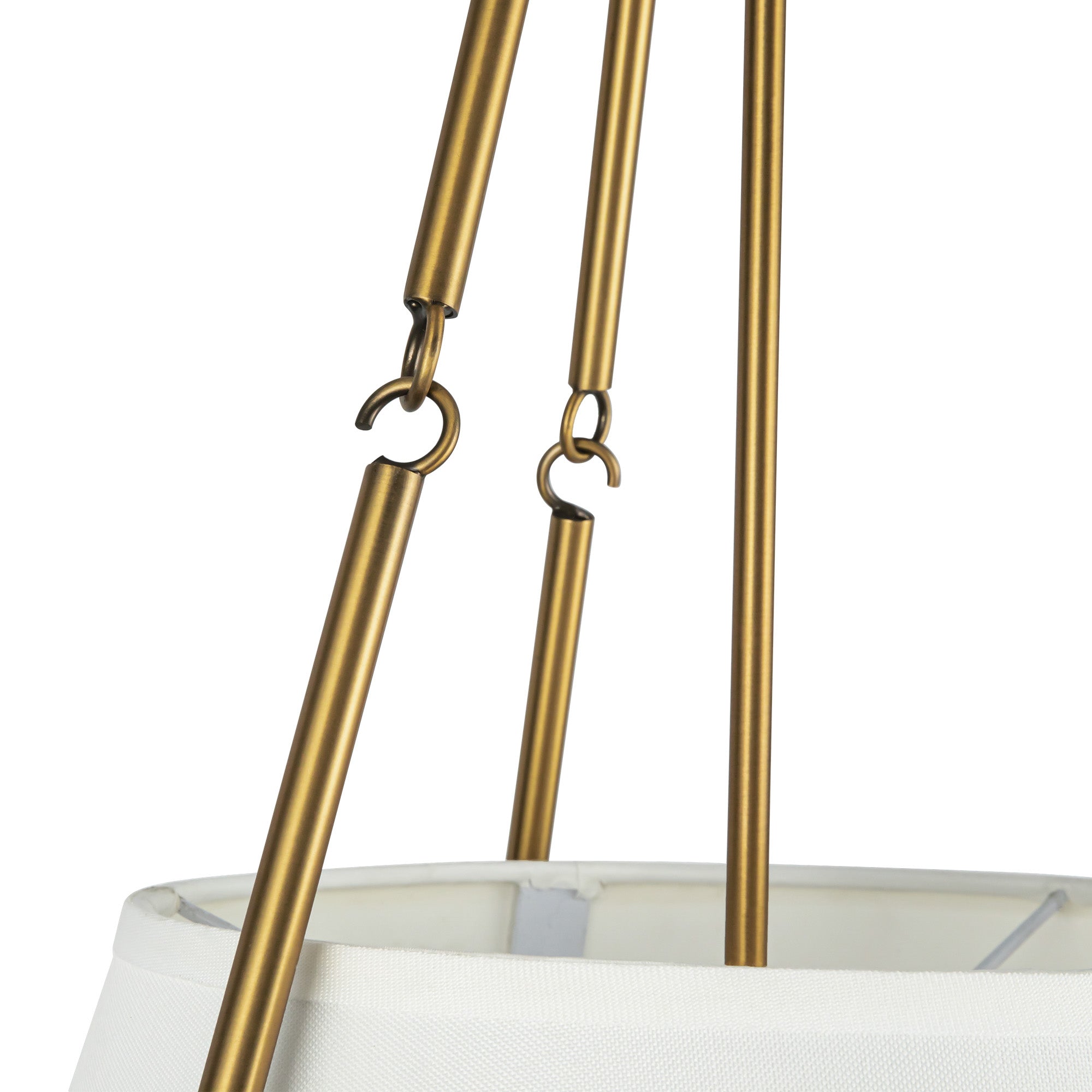 Oliver 18-in Aged Gold/White Linen 1 Light Pendant