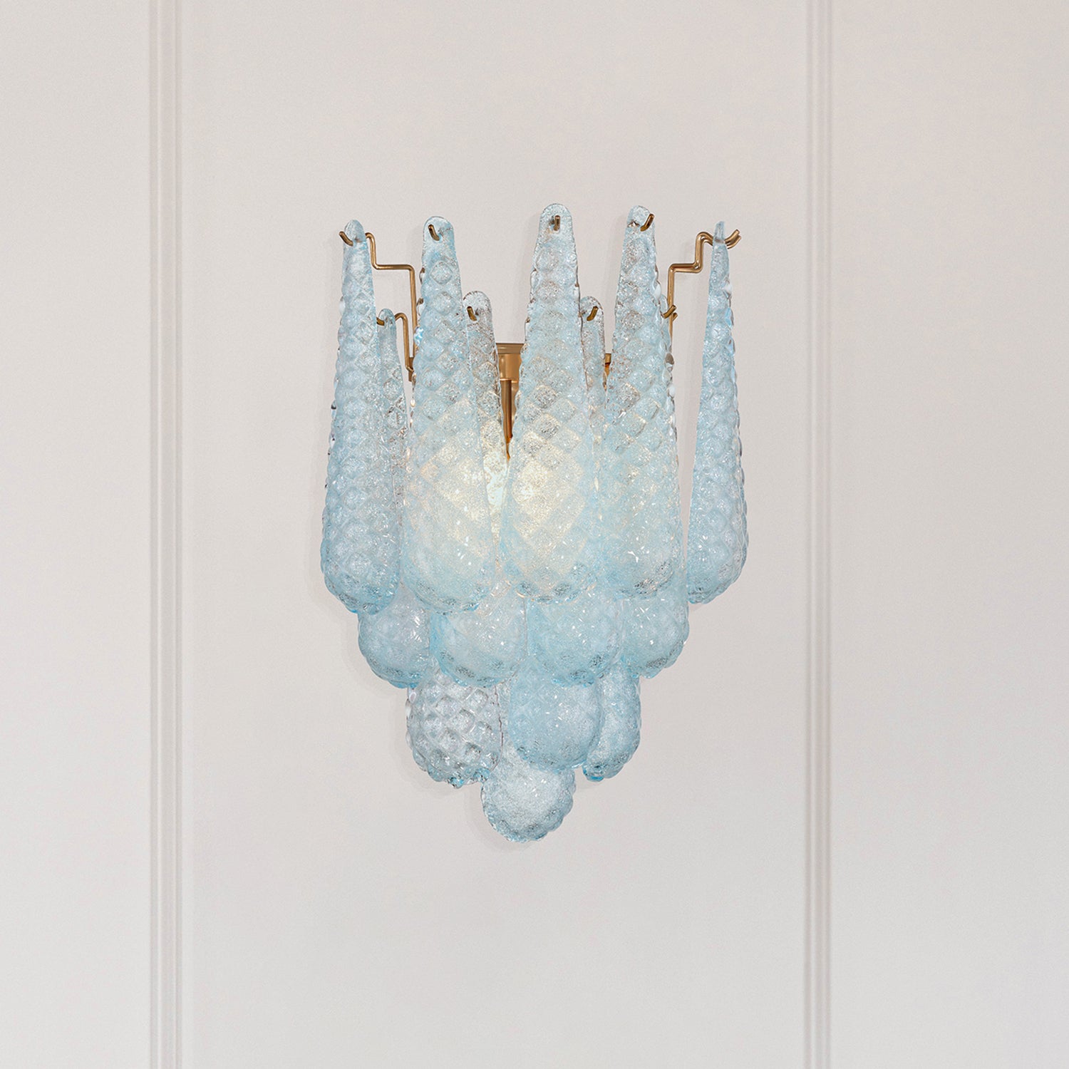 Crystorama Ollie OLL-6002-AG-BL – 14 Inch – 2 Light – Sconce – Aged Brass – Damp Rated