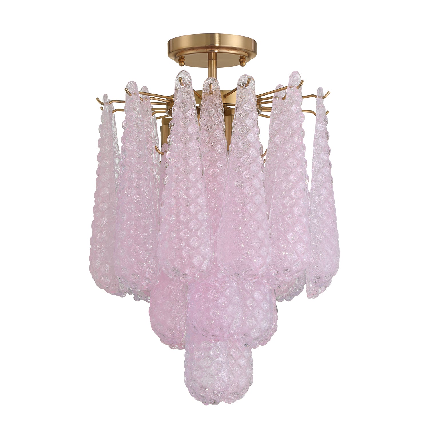 Crystorama Ollie OLL-6004-AG-BH_CEILING – 14.25 Inch – 4 Light – Semi Flush Mount Light – Aged Brass – Dry Rated