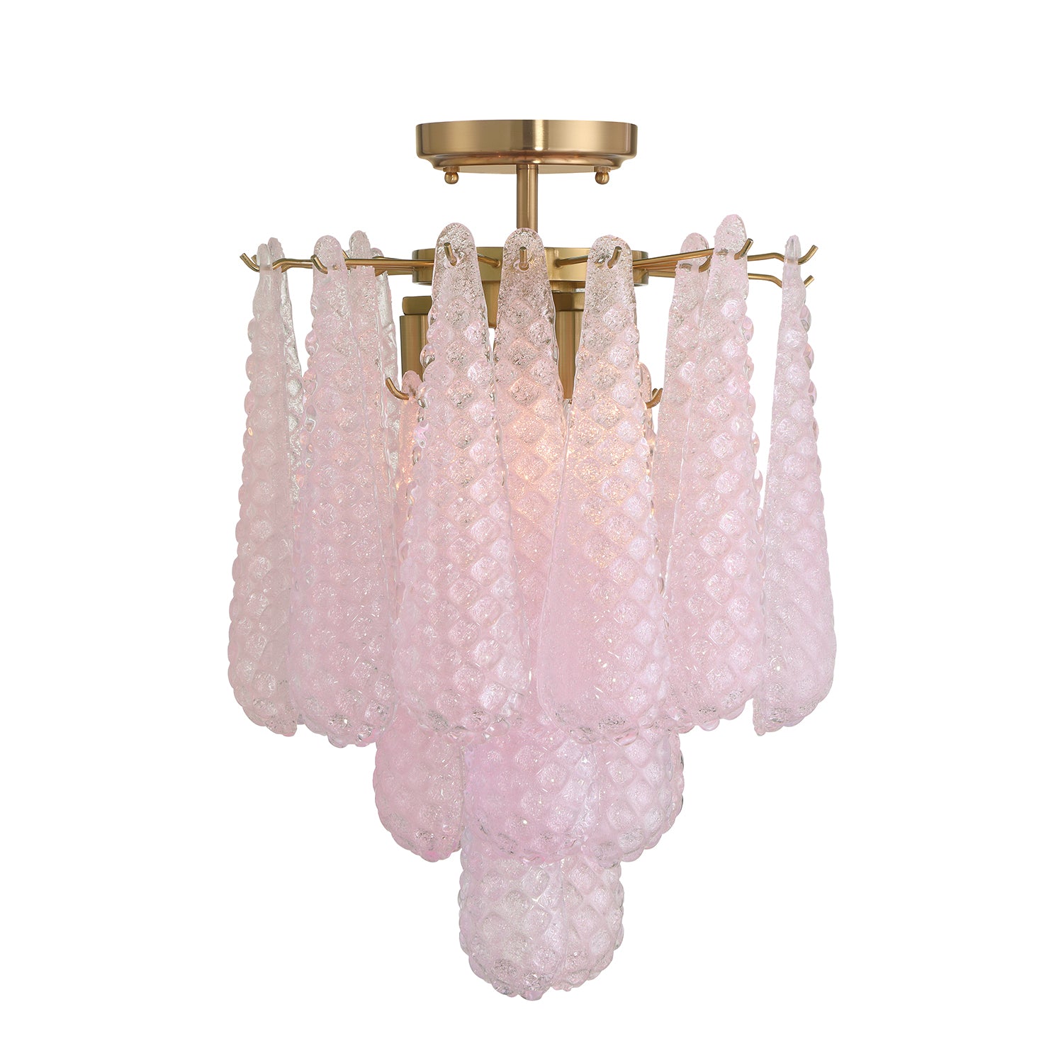 Crystorama Ollie OLL-6004-AG-BH_CEILING – 14.25 Inch – 4 Light – Semi Flush Mount Light – Aged Brass – Dry Rated