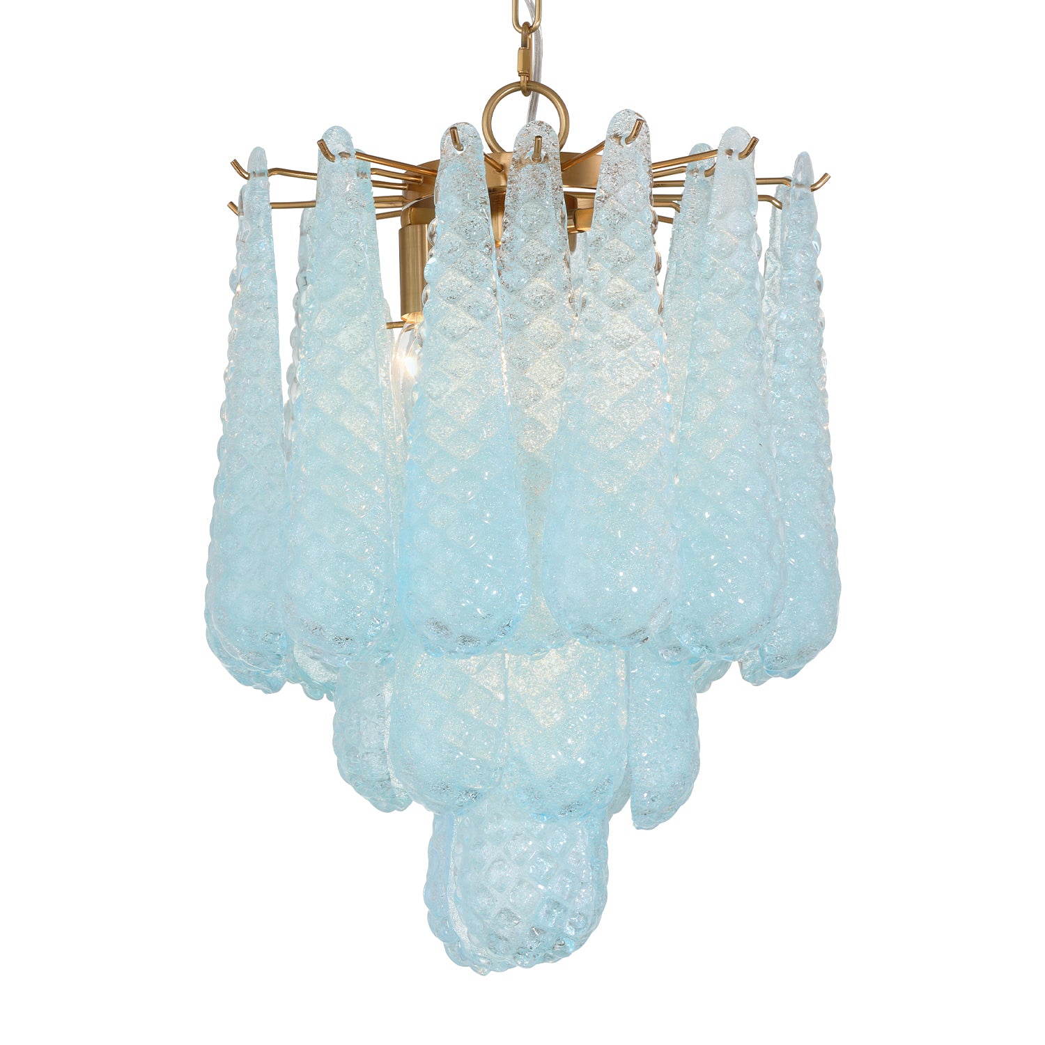 Crystorama Ollie OLL-6004-AG-BL – 14.25 Inch – 4 Light – Pendant Light – Aged Brass – Dry Rated