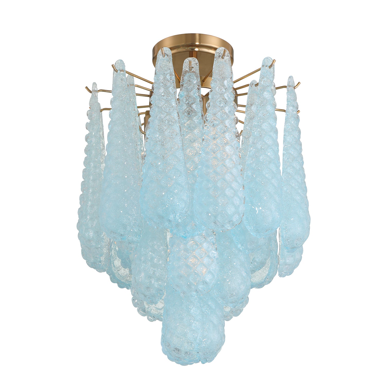 Crystorama Ollie OLL-6004-AG-BL_CEILING – 14.25 Inch – 4 Light – Semi Flush Mount Light – Aged Brass – Dry Rated