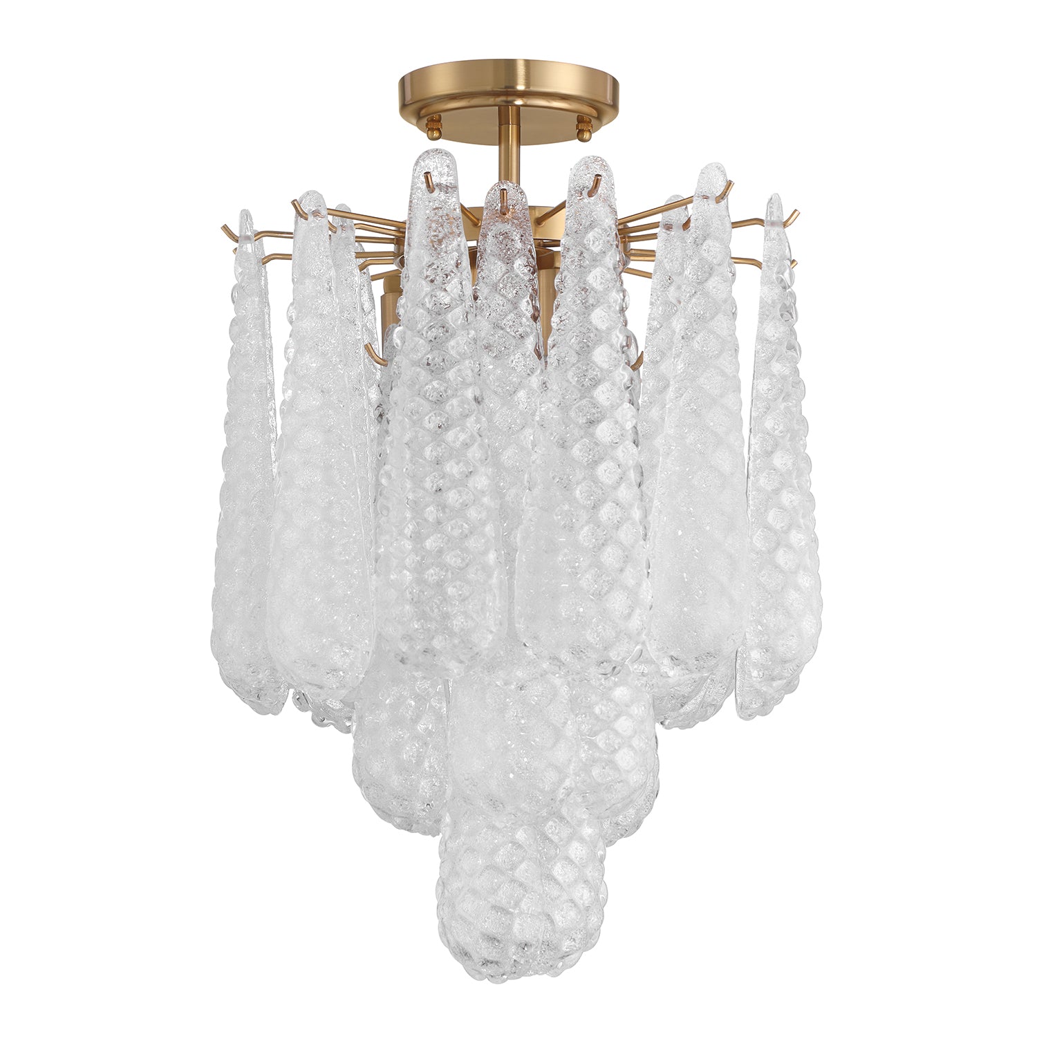 Crystorama Ollie OLL-6004-AG-CL_CEILING – 14.25 Inch – 4 Light – Semi Flush Mount Light – Aged Brass – Dry Rated