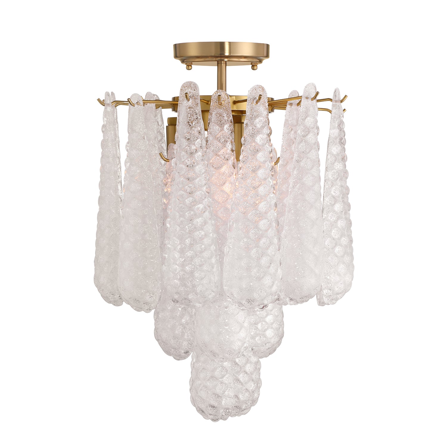 Crystorama Ollie OLL-6004-AG-CL_CEILING – 14.25 Inch – 4 Light – Semi Flush Mount Light – Aged Brass – Dry Rated