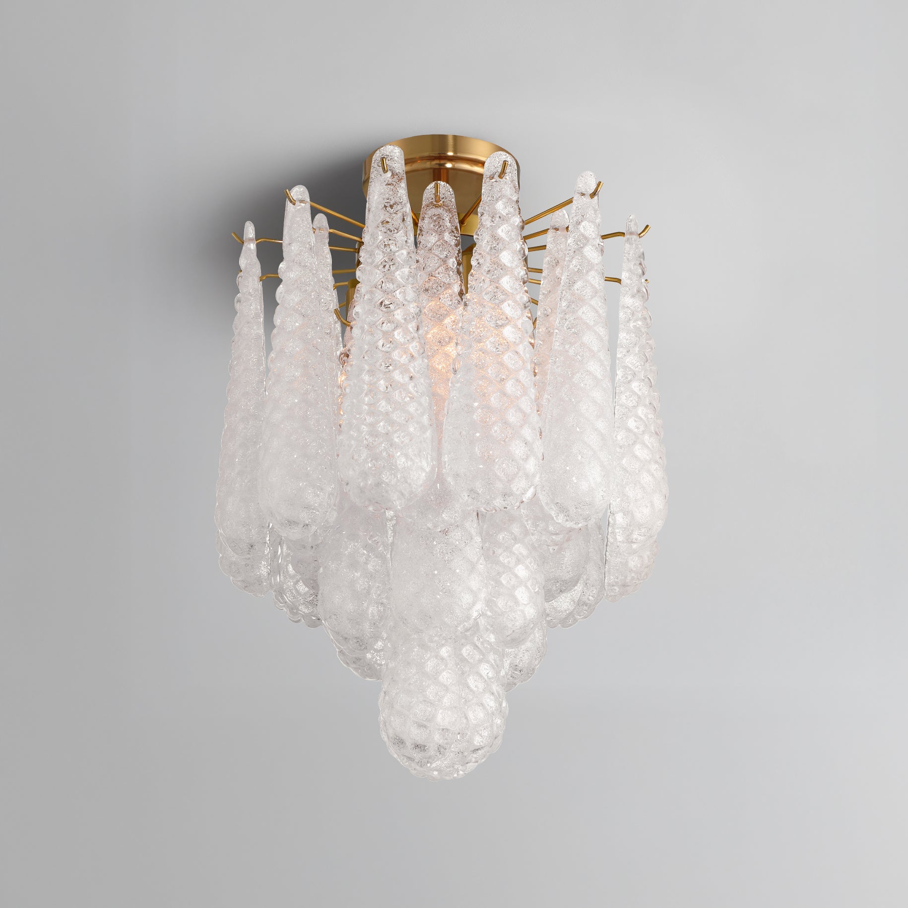 Crystorama Ollie OLL-6004-AG-CL_CEILING – 14.25 Inch – 4 Light – Semi Flush Mount Light – Aged Brass – Dry Rated