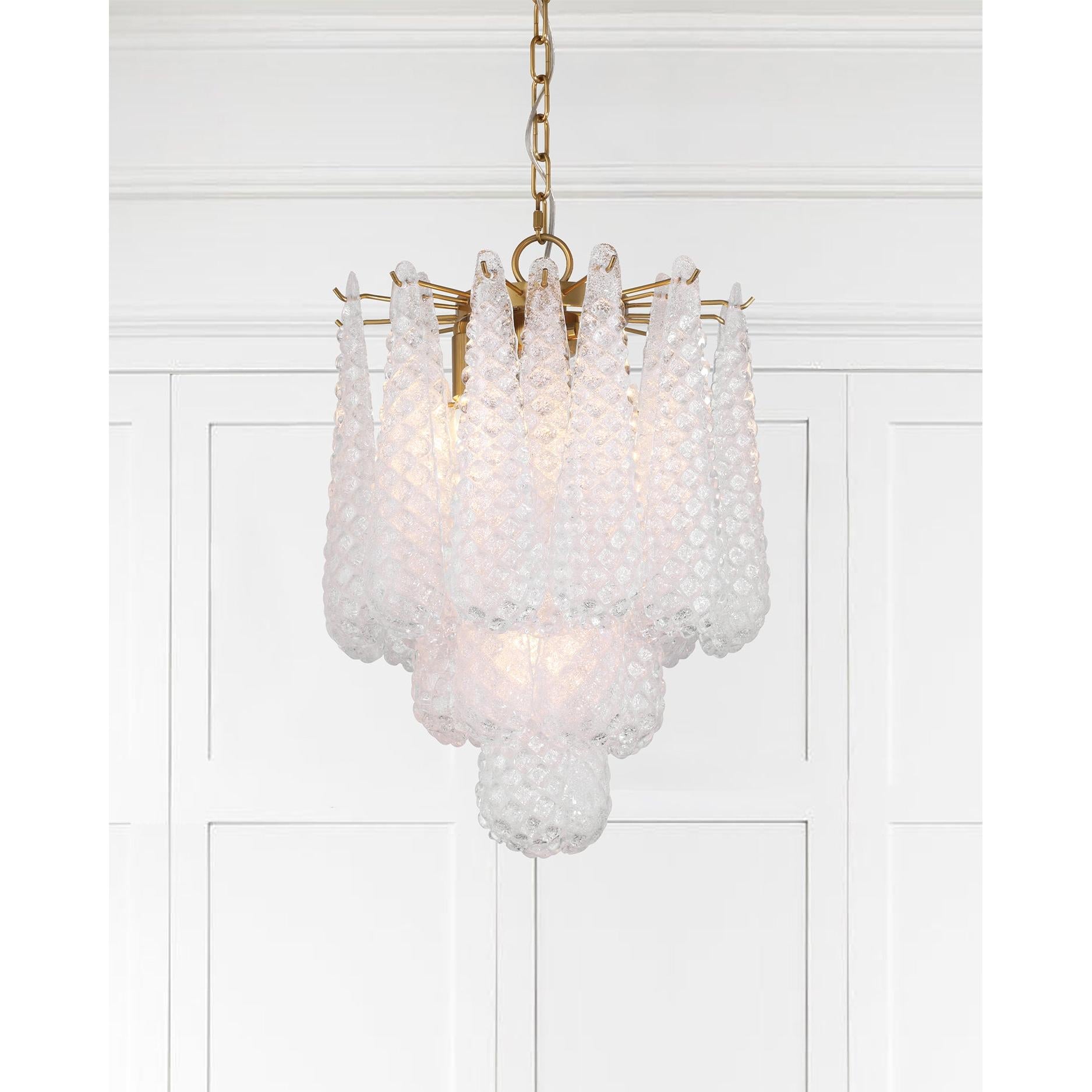 Crystorama Ollie OLL-6004-AG-CL – 14.25 Inch – 4 Light – Pendant Light – Aged Brass – Dry Rated