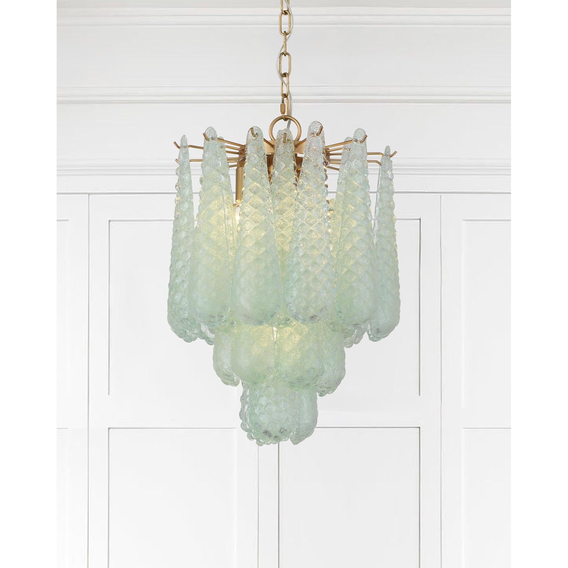 Crystorama Ollie OLL-6004-AG-GR – 14.25 Inch – 4 Light – Pendant Light – Aged Brass – Dry Rated