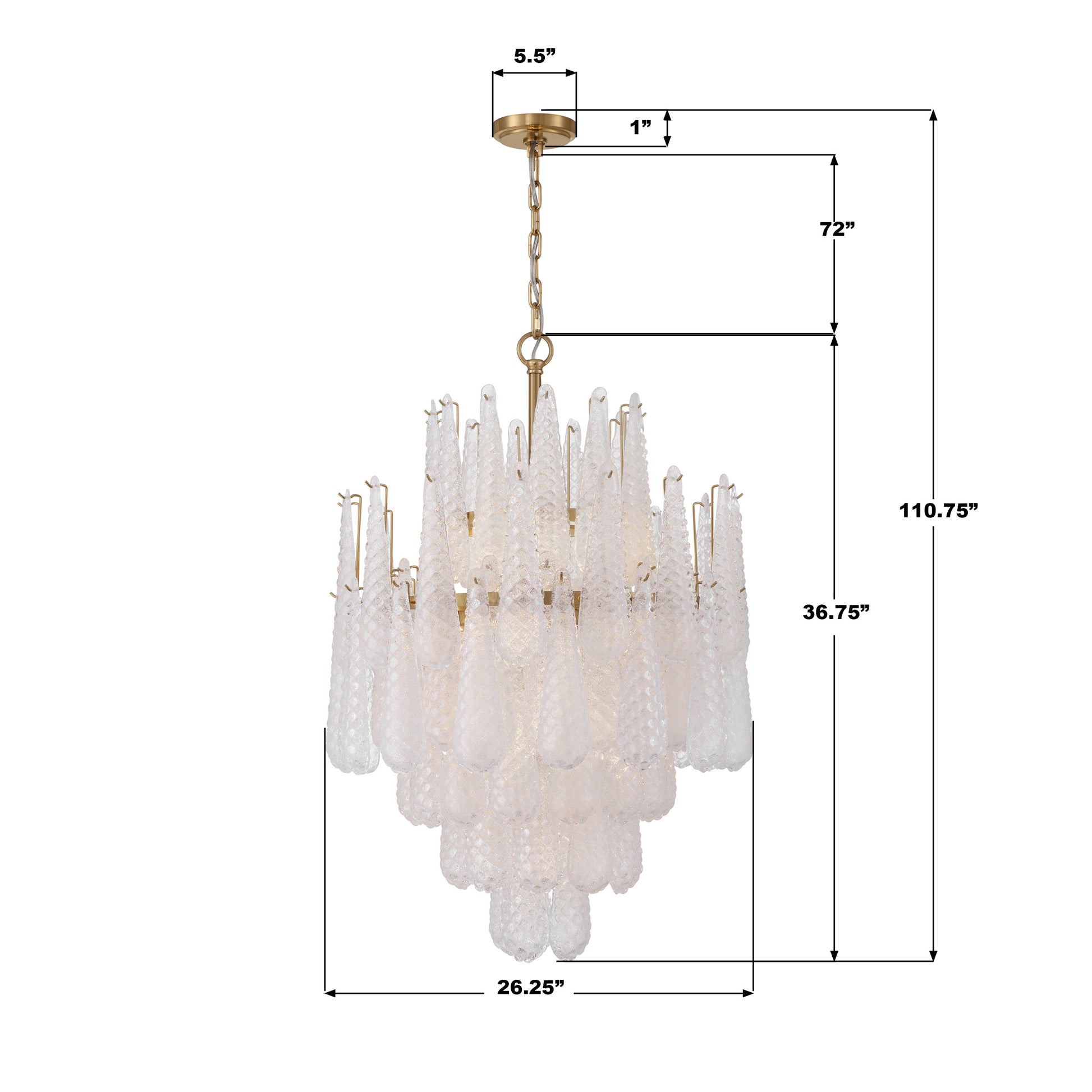 Crystorama Ollie OLL-6006-AG-CL – 26.25 Inch – 16 Light – Chandelier – Aged Brass – Dry Rated