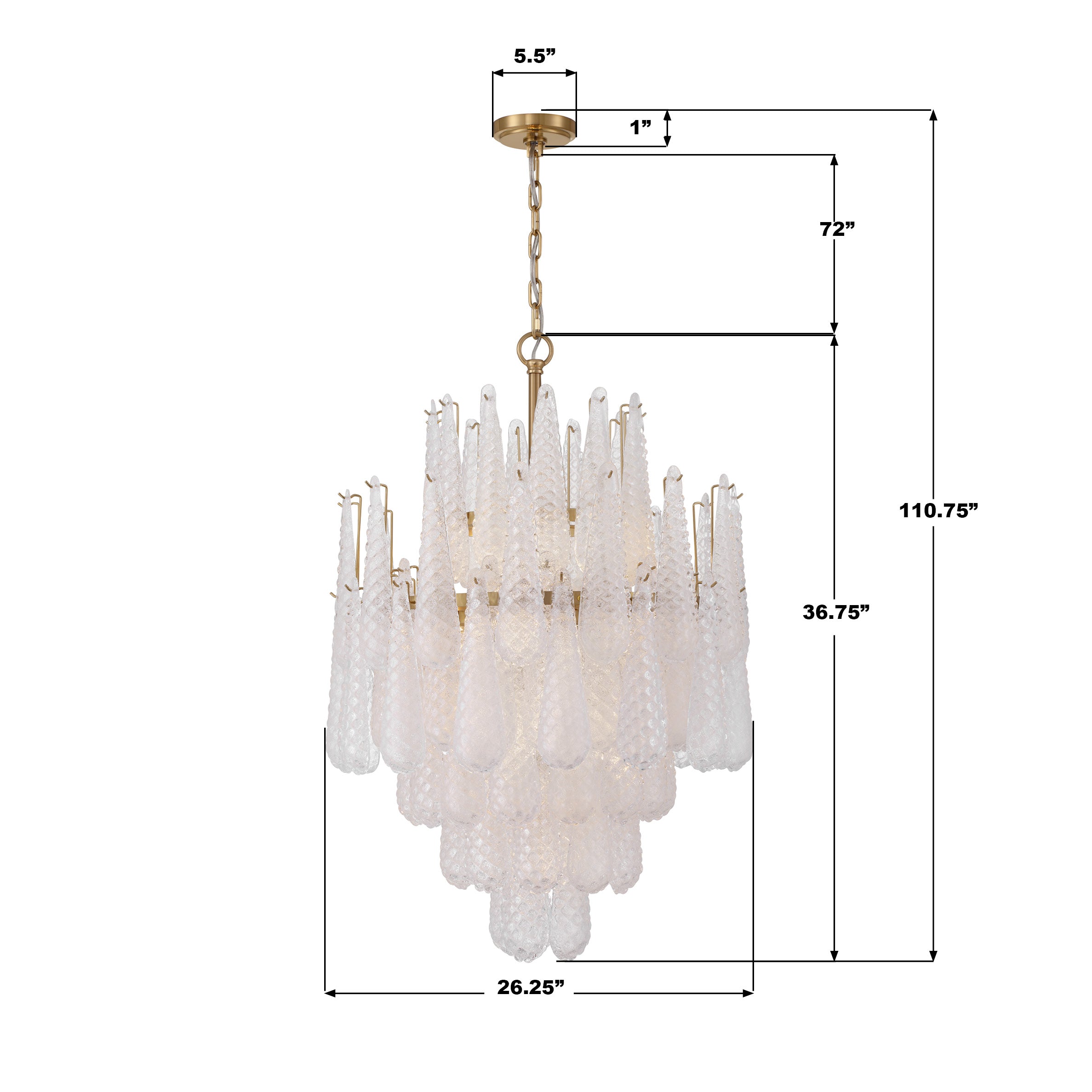Crystorama Ollie OLL-6006-AG-CL – 26.25 Inch – 16 Light – Chandelier – Aged Brass – Dry Rated