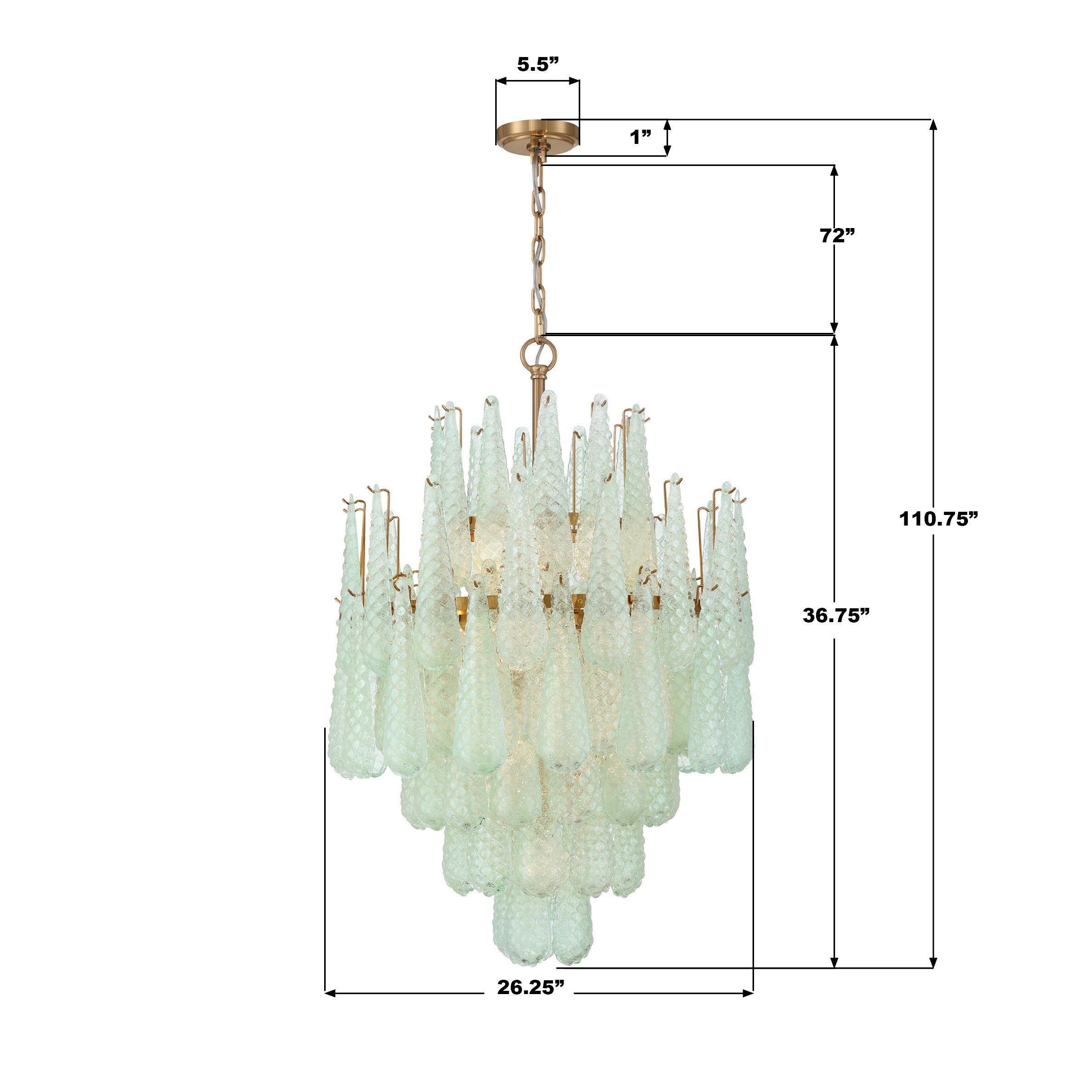 Crystorama Ollie OLL-6006-AG-GR – 26.25 Inch – 16 Light – Chandelier – Aged Brass – Dry Rated