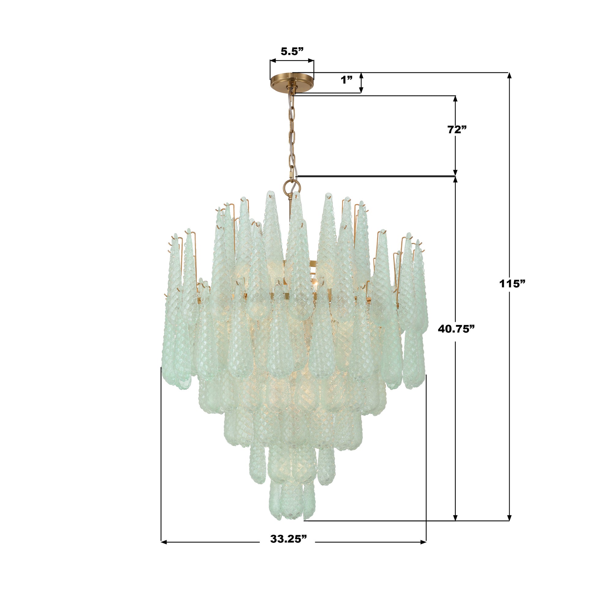 Crystorama Ollie OLL-6008-AG-GR – 33.25 Inch – 21 Light – Chandelier – Aged Brass – Dry Rated