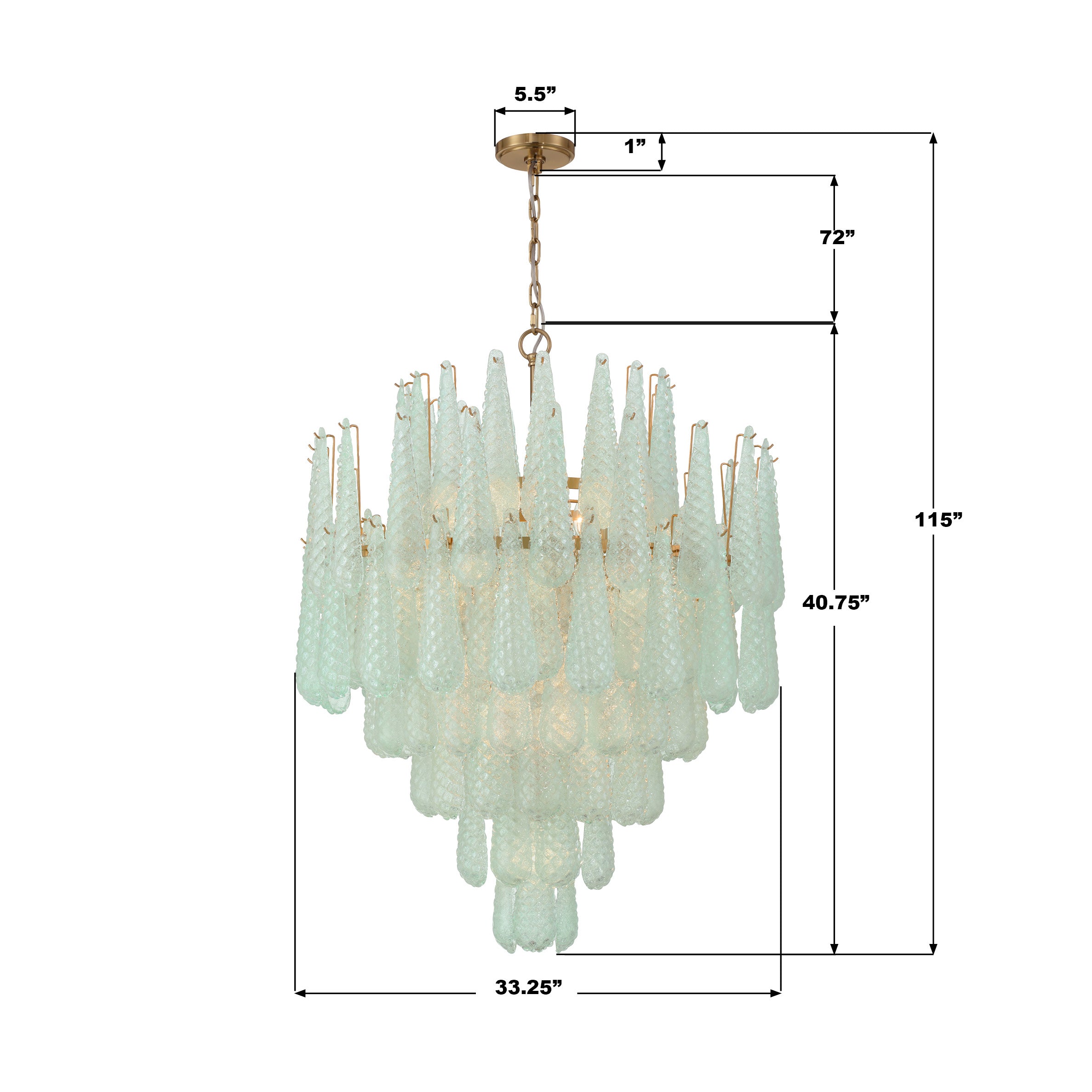 Crystorama Ollie OLL-6008-AG-GR – 33.25 Inch – 21 Light – Chandelier – Aged Brass – Dry Rated